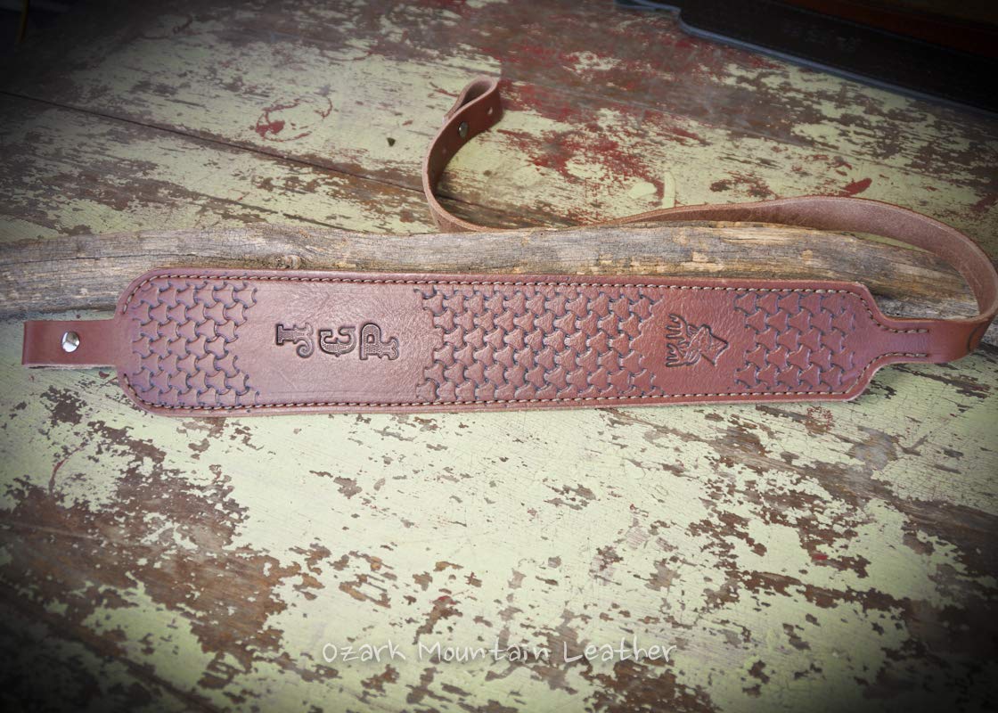 Custom Leather Rifle Sling with Cobra Buckle - Hand-Tooled Hunting Accessory in 3 Colors | Perfect for Hunting, Shooting & Outdoor Adventures