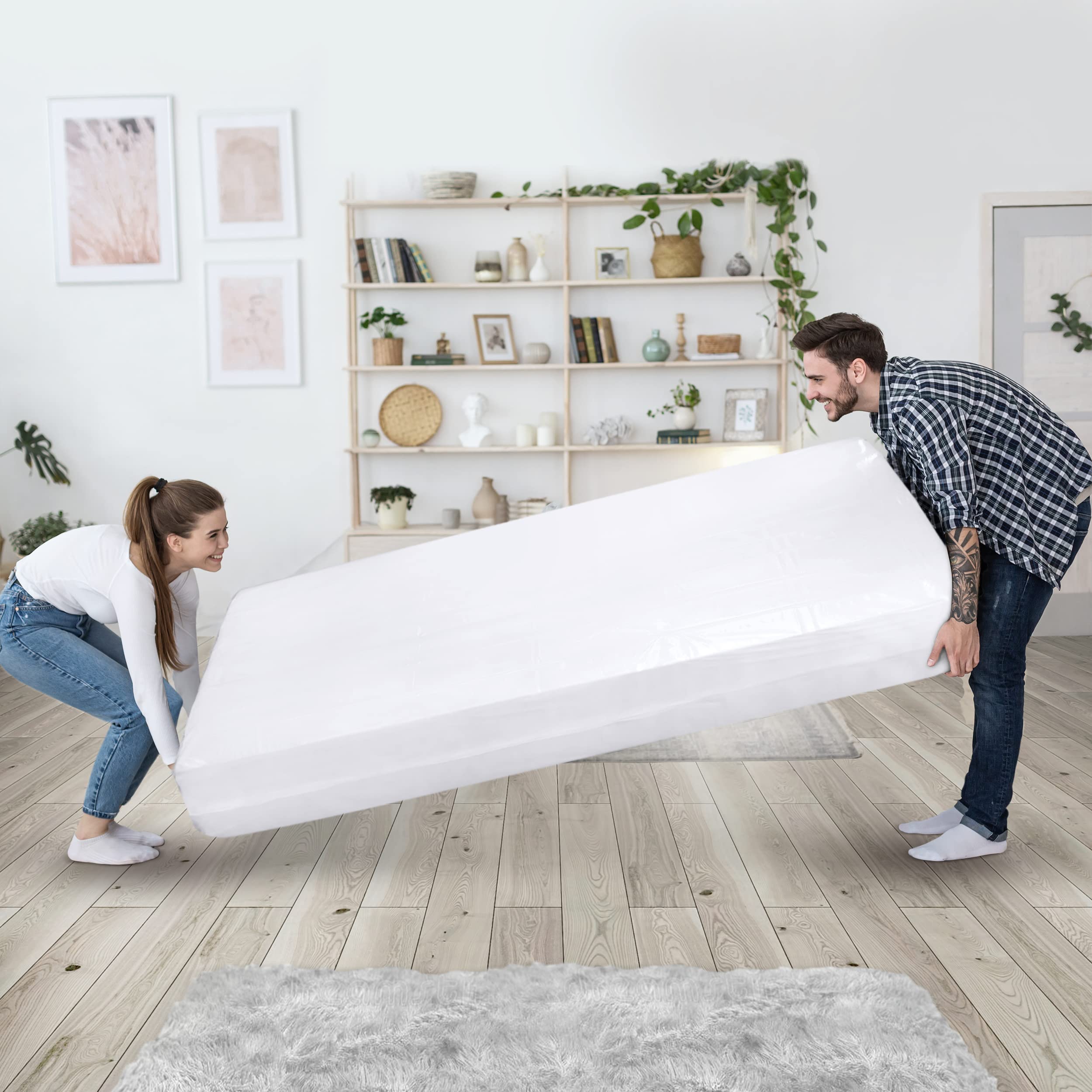 Utopia Home Full Size Mattress Storage Bags for Moving (Pack of 2) - Waterproof Plastic Mattress Covers with Zipper, Fits 14 Inch Mattress - Perfect for Moving, Storage & Bed Bug Protection
