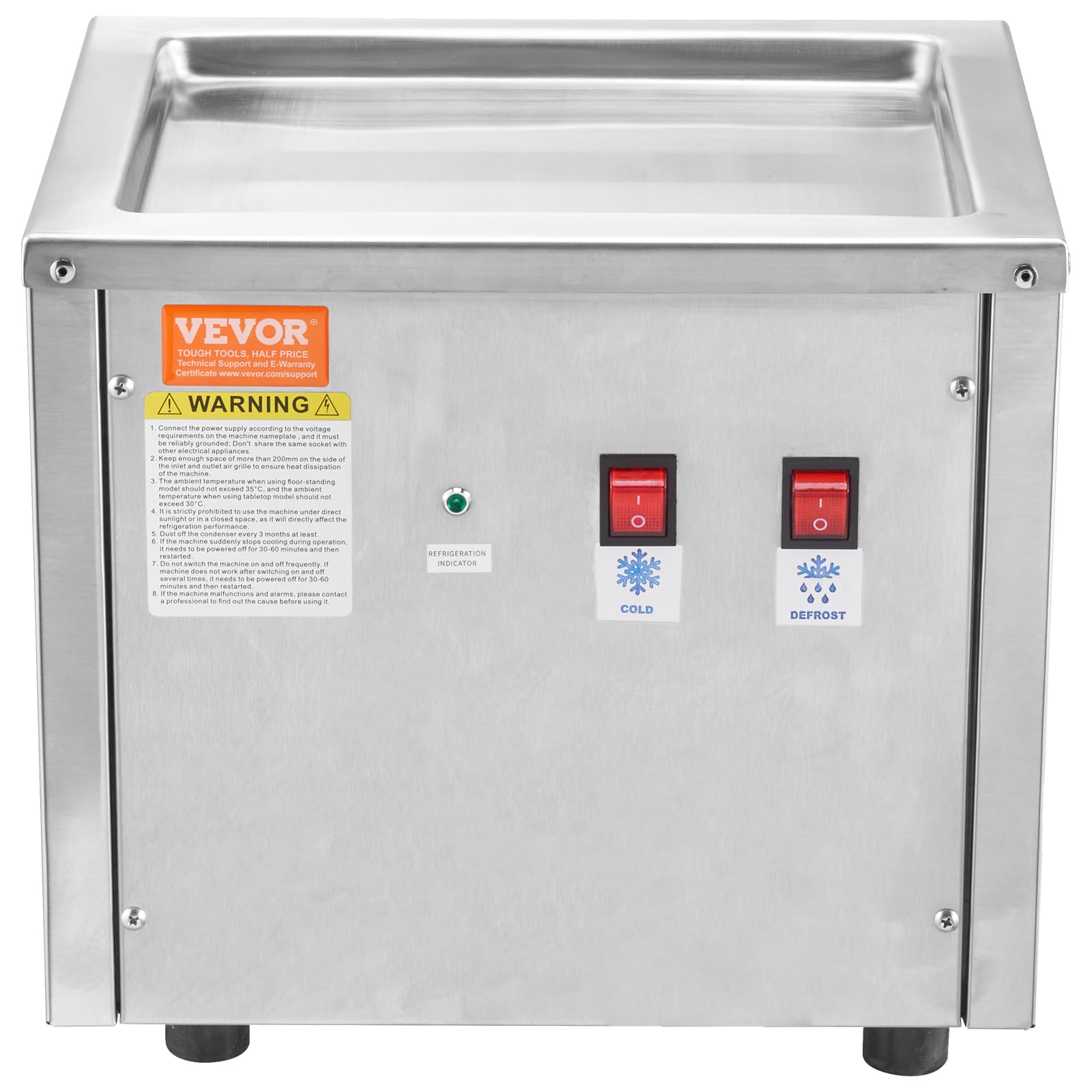 VEVOR Commercial Ice Cream Roll Maker Machine 220W, 9.4