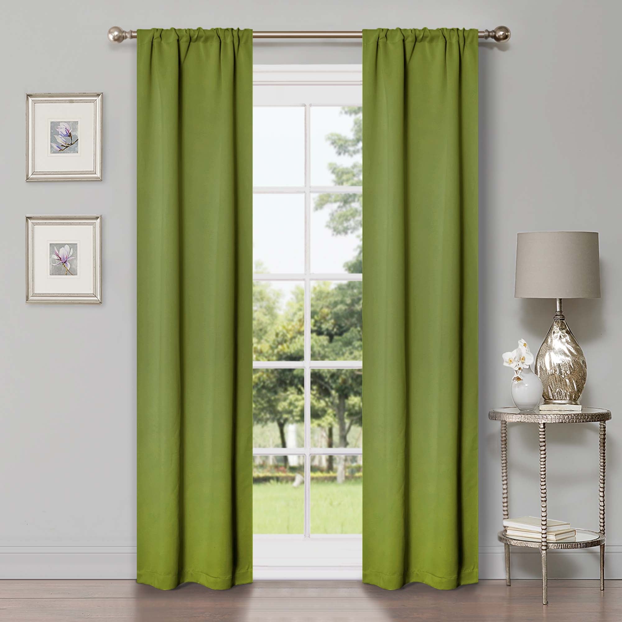 Blackout Curtains Set - Solid Classic Modern Rod Pocket Style for Bedroom & Living Room - Light Blocking & Noise Reducing Window Treatments