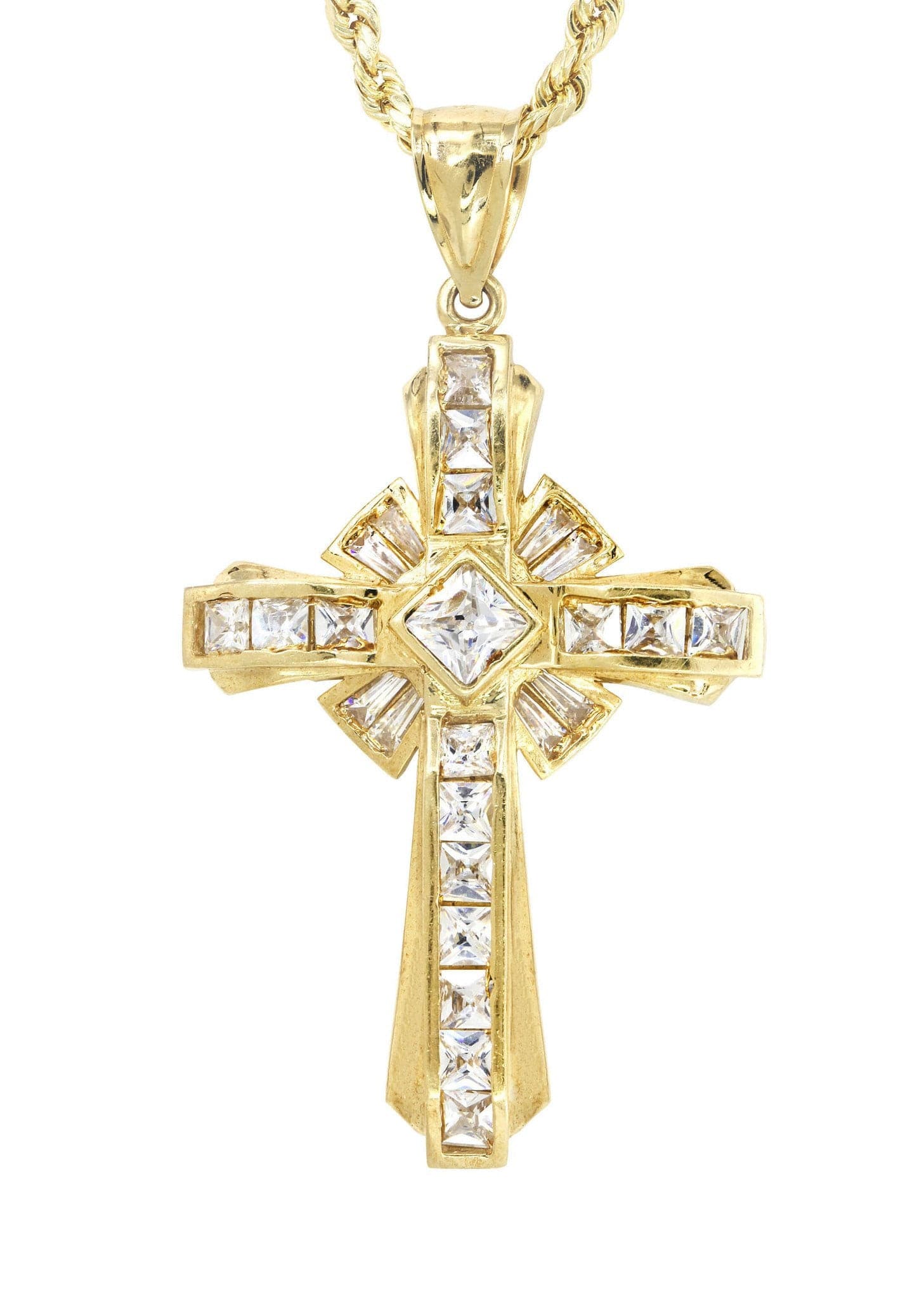10K Yellow Gold Cross Pendant Necklace for Women - 15.3 Grams Fine Jewelry - Perfect for Daily Wear, Gifts & Special Occasions