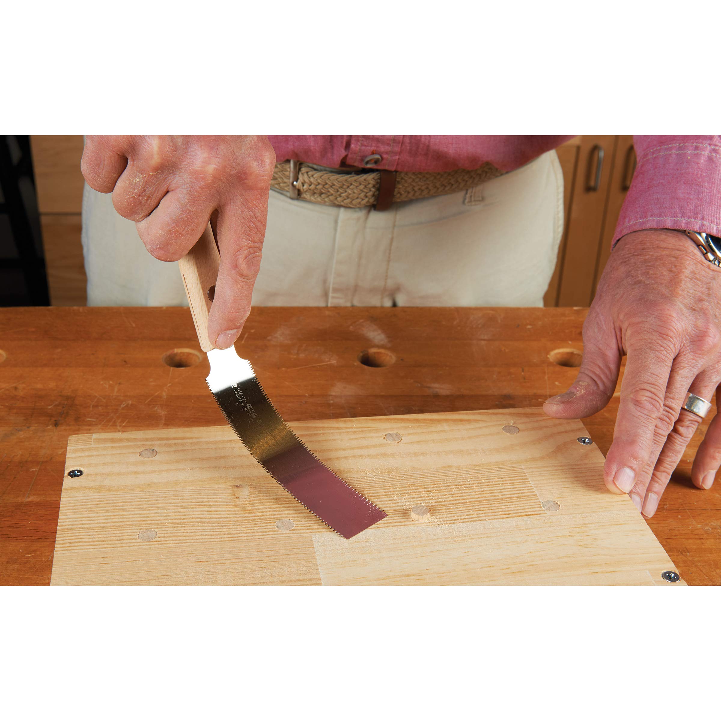 GYOKUCHO 125mm Flush Cut Ryoba Saw - Double-Edged Japanese Pull Saw for Woodworking & Carpentry - Perfect for Trim, Molding & Fine Detail Work