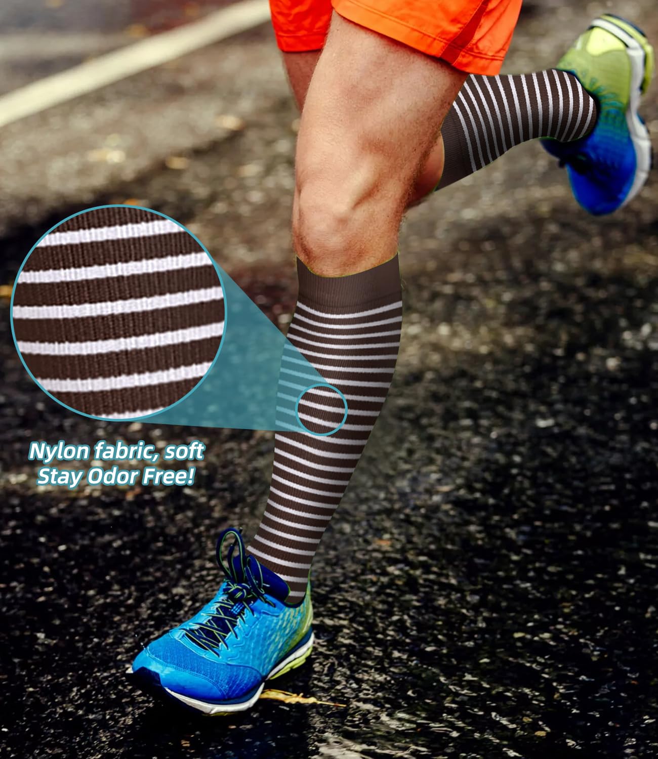 FuelMeFoot Compression Socks for Women & Men - Graduated Support Knee High Socks for Nurses, Running, Travel & Sports - Improve Circulation & Reduce Swelling for Long Shifts, Flights & Workouts