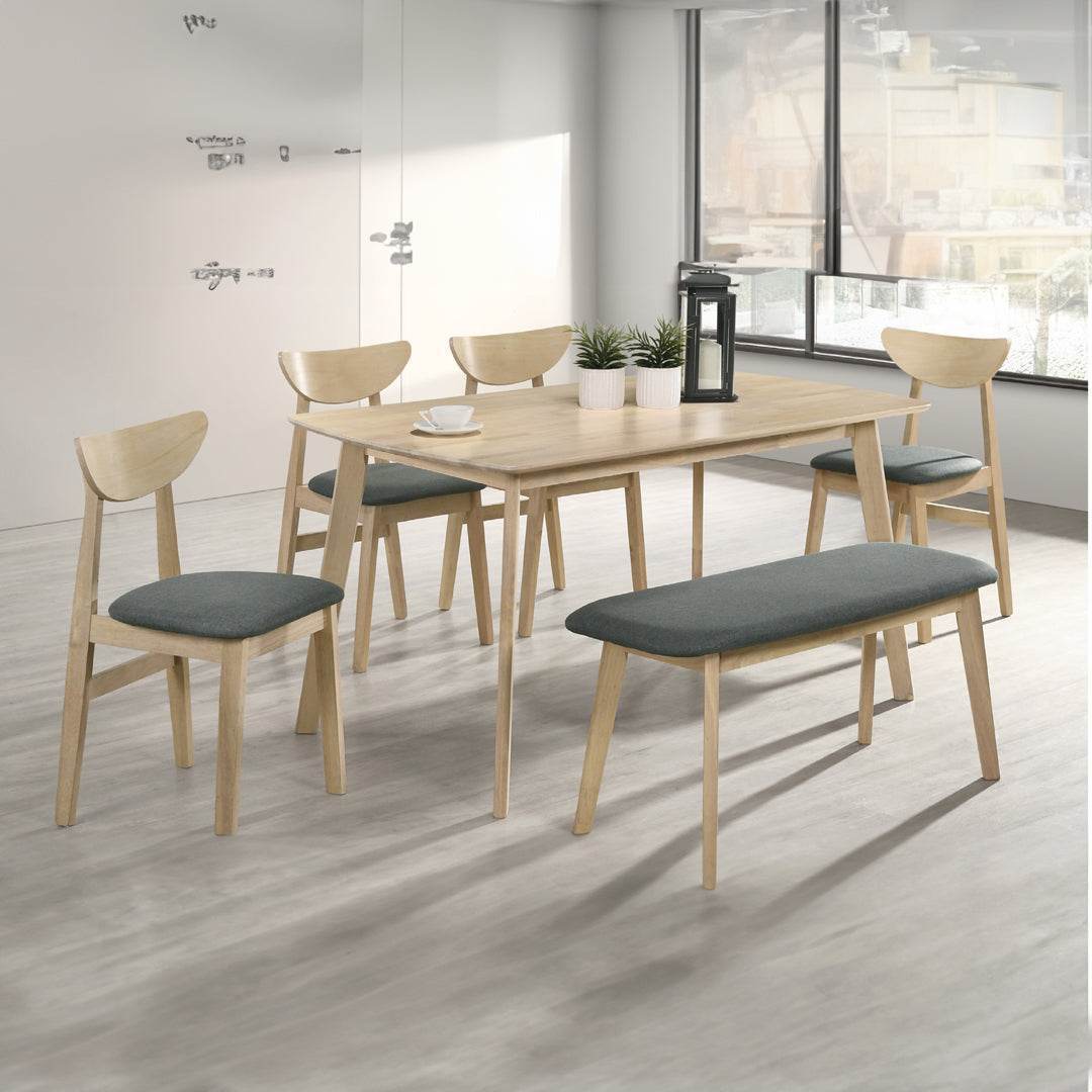 Emerson Solid Wood Dining Table Set with Bench - Rustic Farmhouse Style for Kitchen, Dining Room & Small Spaces