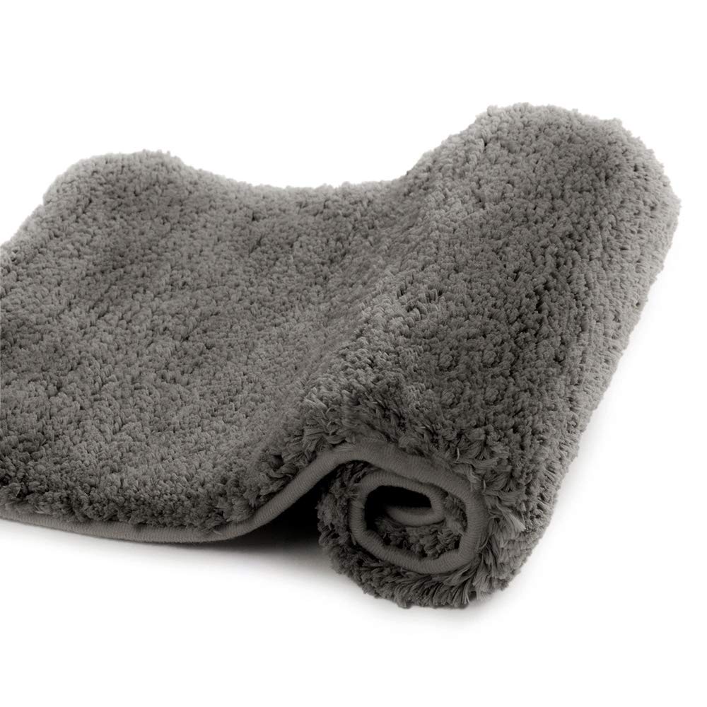 Walensee Extra Soft Shaggy Bathroom Rug 24x48 Inches - Super Absorbent Non-Slip Microfiber Bath Mat for Bathroom Floor, Machine Washable Taupe Luxury Bath Mat - Perfect for Master Bath, Guest Bath & Spa Retreat