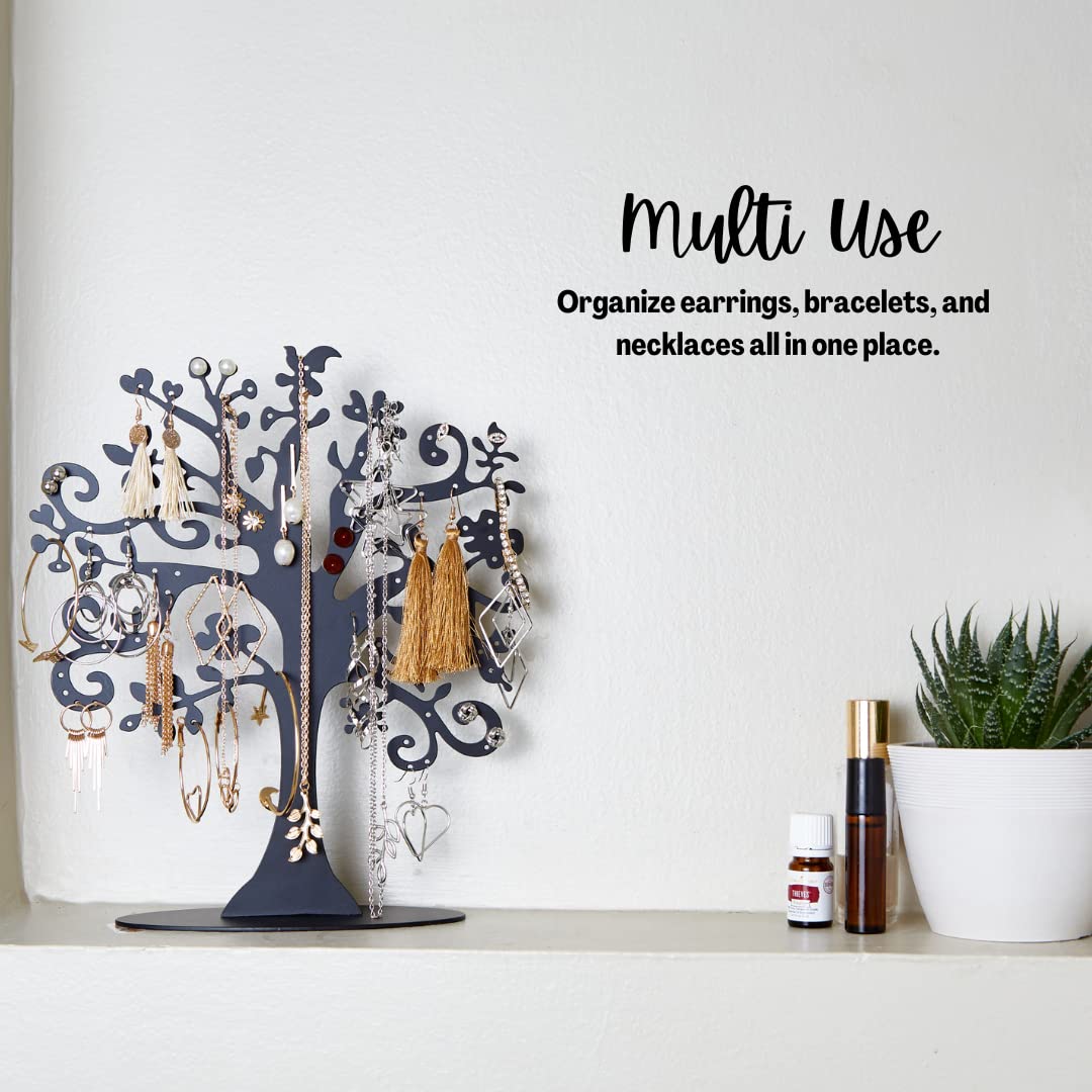 SoCal Jewelry Tree Organizer - Elegant Jewelry Stand for Earrings, Necklaces & Bracelets | Perfect for Bedroom, Bathroom & Travel Jewelry Display & Storage