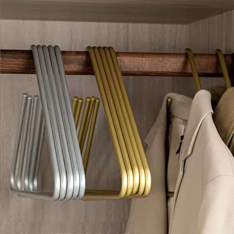 5-Pack Heavy Duty Triangle Clothes Hangers - Solid Metal Garment Hangers for Closet Organization, Pants, Skirts & Jackets - Space Saving Wardrobe Storage Solution