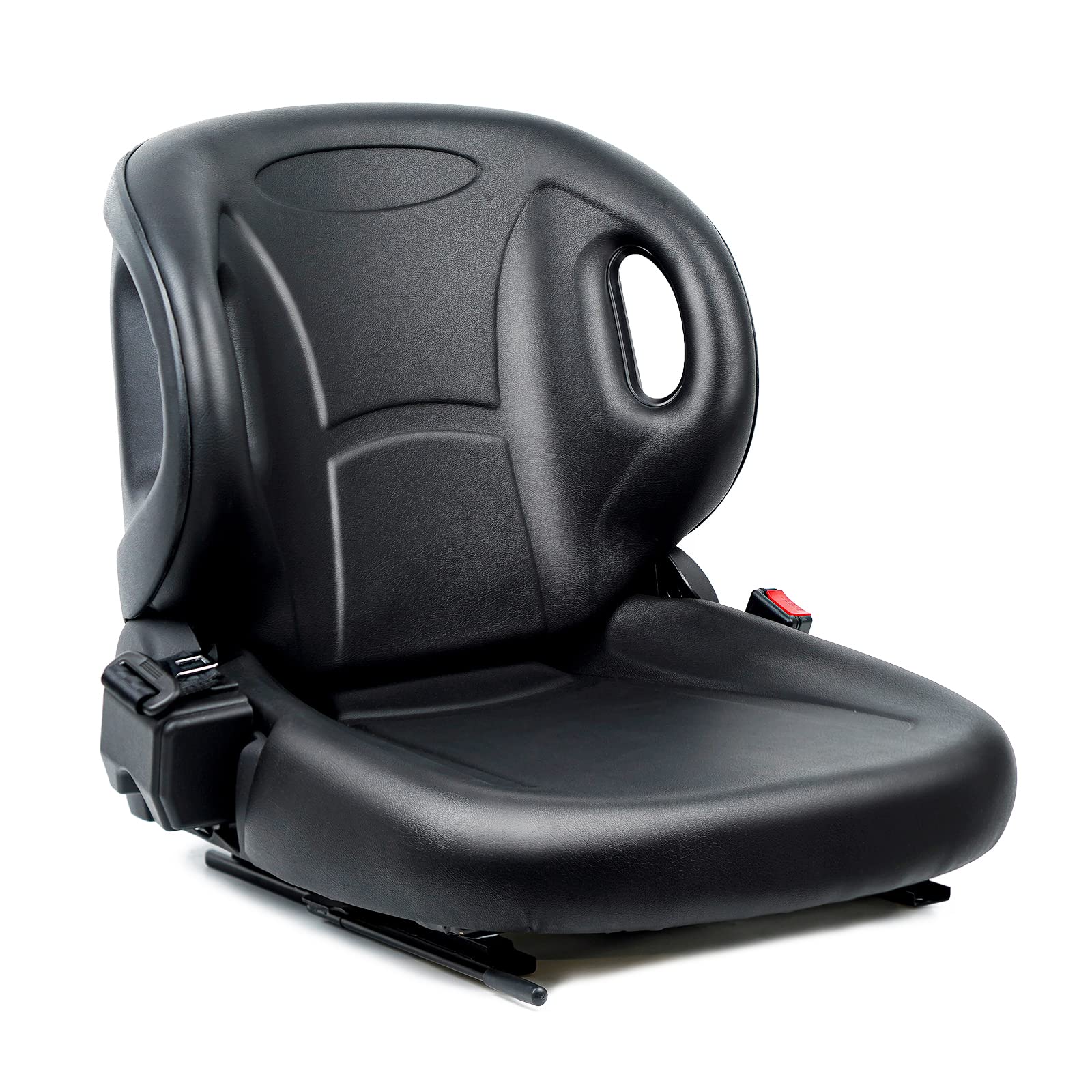 Universal Forklift Seat with Adjustable Backrest, Micro Switch & Safety Belt - Compatible with Toyota Forklift, Tractor, Excavator, Skid Loader, Backhoe, Dozer, Telehandler - Heavy Duty Ergonomic Operator Seat for Construction & Industrial Equipment