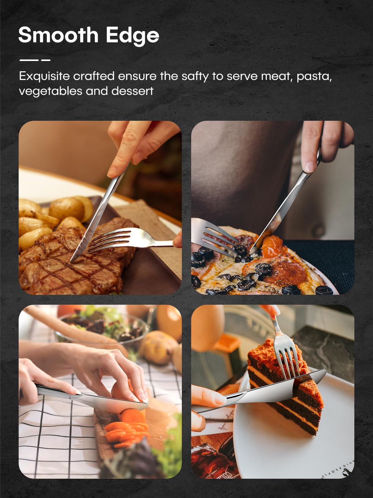 Premium 12-Piece Stainless Steel Dinner Knives Set - Food Grade, Mirror Polish, Dishwasher Safe (8.5 Inch) - Perfect for Home, Kitchen, Restaurant & Catering Use