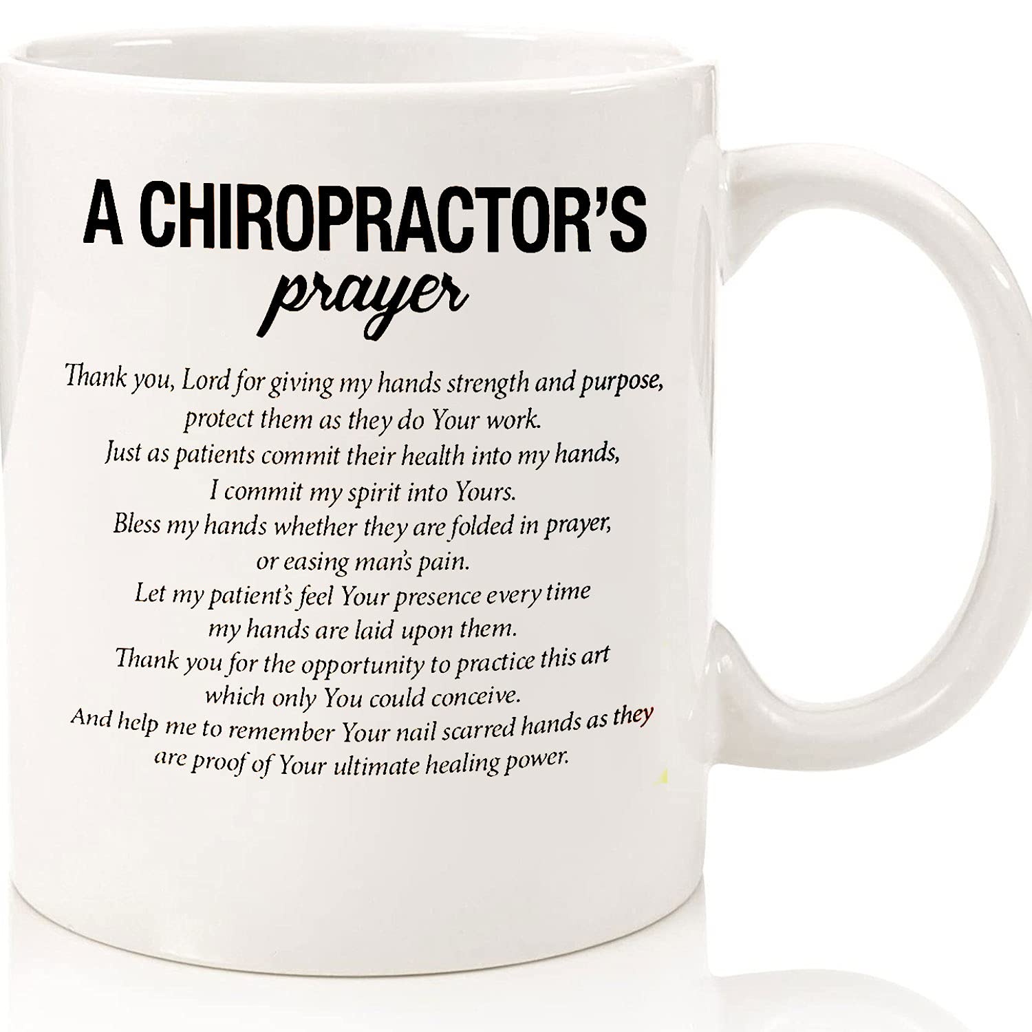 Chiropractor Prayer Coffee Mug - 11oz & 15oz Ceramic Novelty Mug for Tea or Coffee - Perfect Chiropractic Gift for Birthday, Christmas & Appreciation - Ideal for Office, Clinic & Home Use