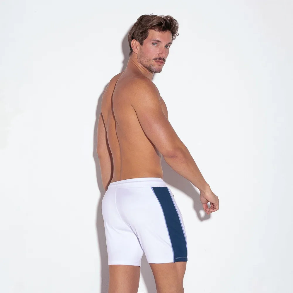 Code 22 Flux 6 Shorts with Zipper Pockets - Men's Athletic Workout Running Gym Shorts (White) - Perfect for Training, Jogging & Casual Wear