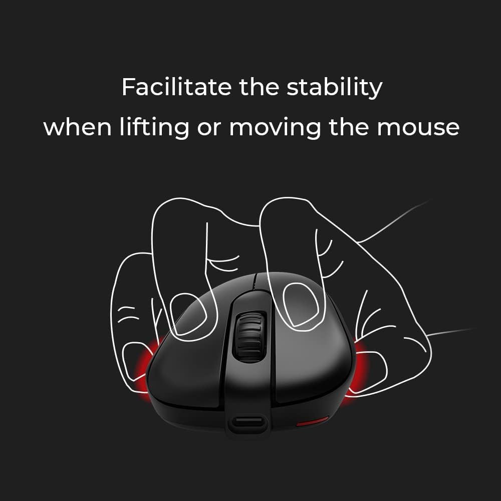 BenQ Zowie EC1-CW Wireless Ergonomic Gaming Mouse for Esports - Enhanced Receiver, 24-Step Scroll Wheel, Driverless, Matte Black, Large Size | Perfect for FPS, MOBA & Competitive Gaming