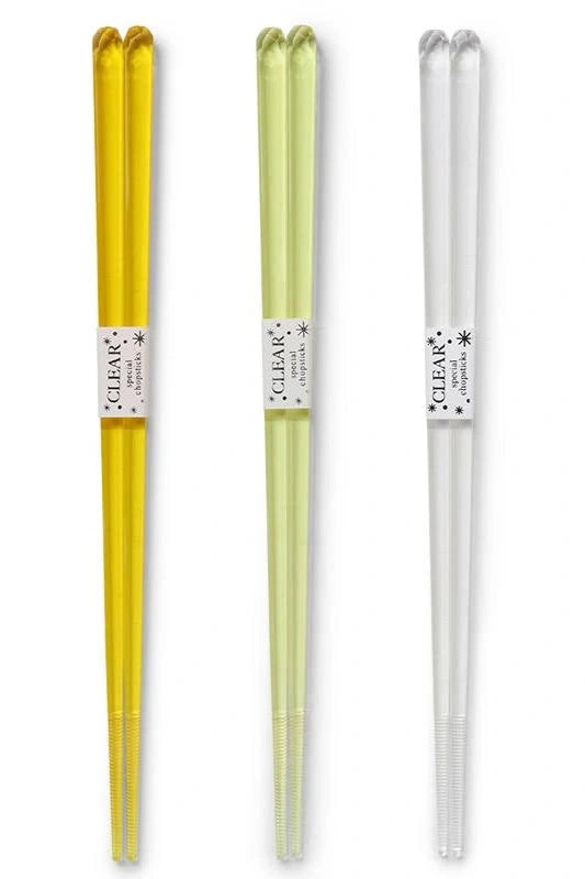 Premium Yellow Acrylic Chopsticks Set of 3 - Durable & Stylish Asian Dining Utensils for Sushi, Ramen, and Home Kitchen Use