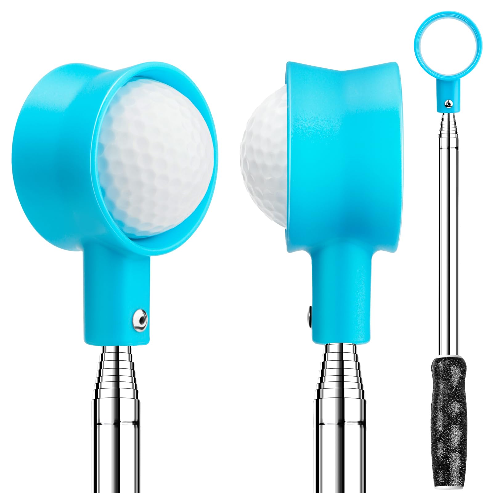 Premium 9ft Telescopic Golf Ball Retriever - Unbreakable Stainless Steel Head with Two-Sided Easy Grab Design | Perfect Water Hazard & Rough Terrain Ball Retrieval Tool | Great Golf Gift for Men | Ideal for Lakes, Ponds & Course Maintenance