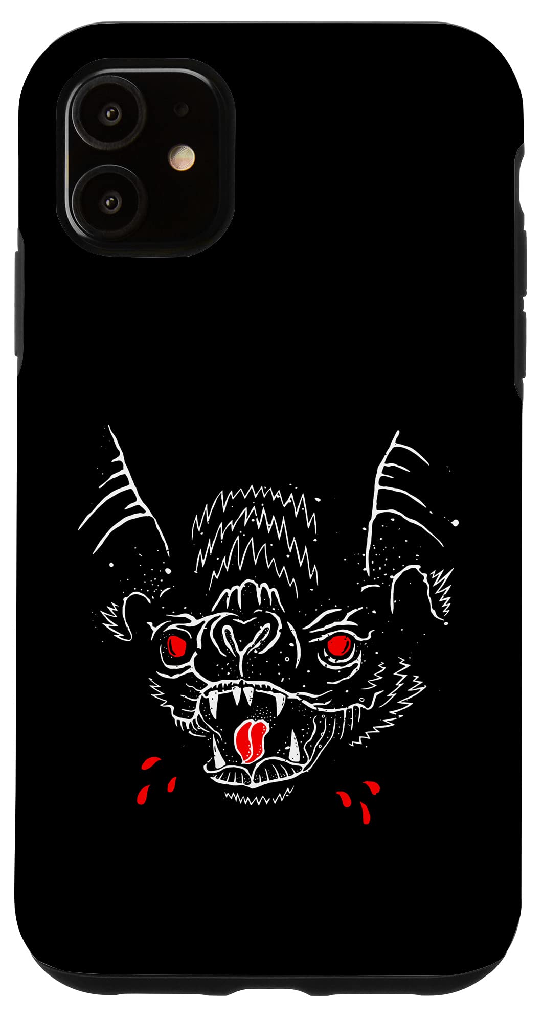 Spooky Halloween iPhone 11 Case - Vampire Bat Blood Design Horror Phone Cover for iPhone 11 - Perfect for Halloween Parties, Cosplay & Horror Theme Events