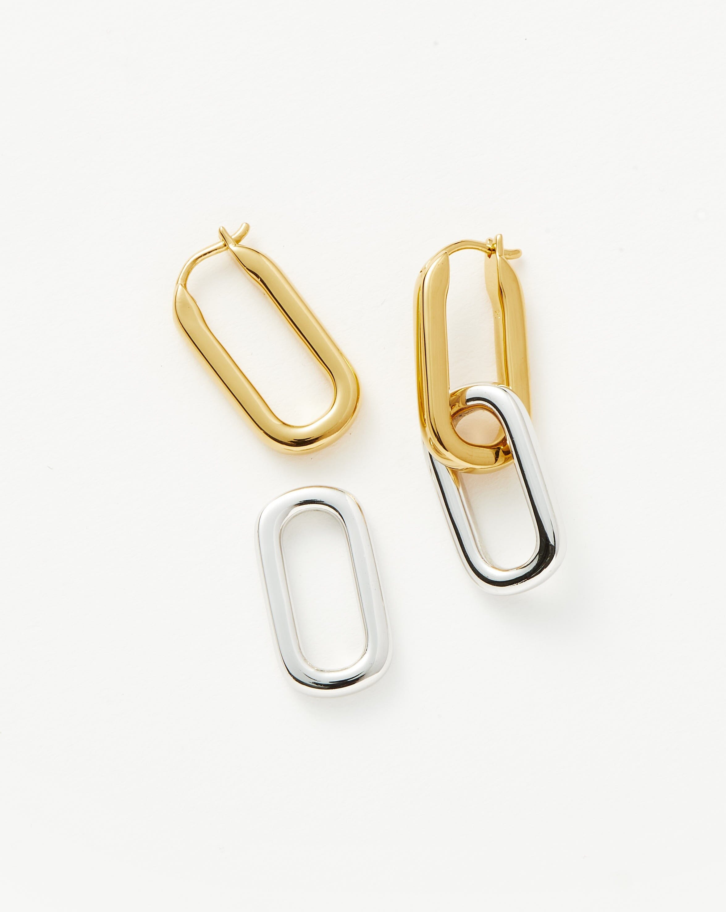 Ovate Double Link Hoop Earrings for Women - Trendy Gold & Silver Fashion Jewelry - Perfect for Parties, Weddings & Everyday Wear