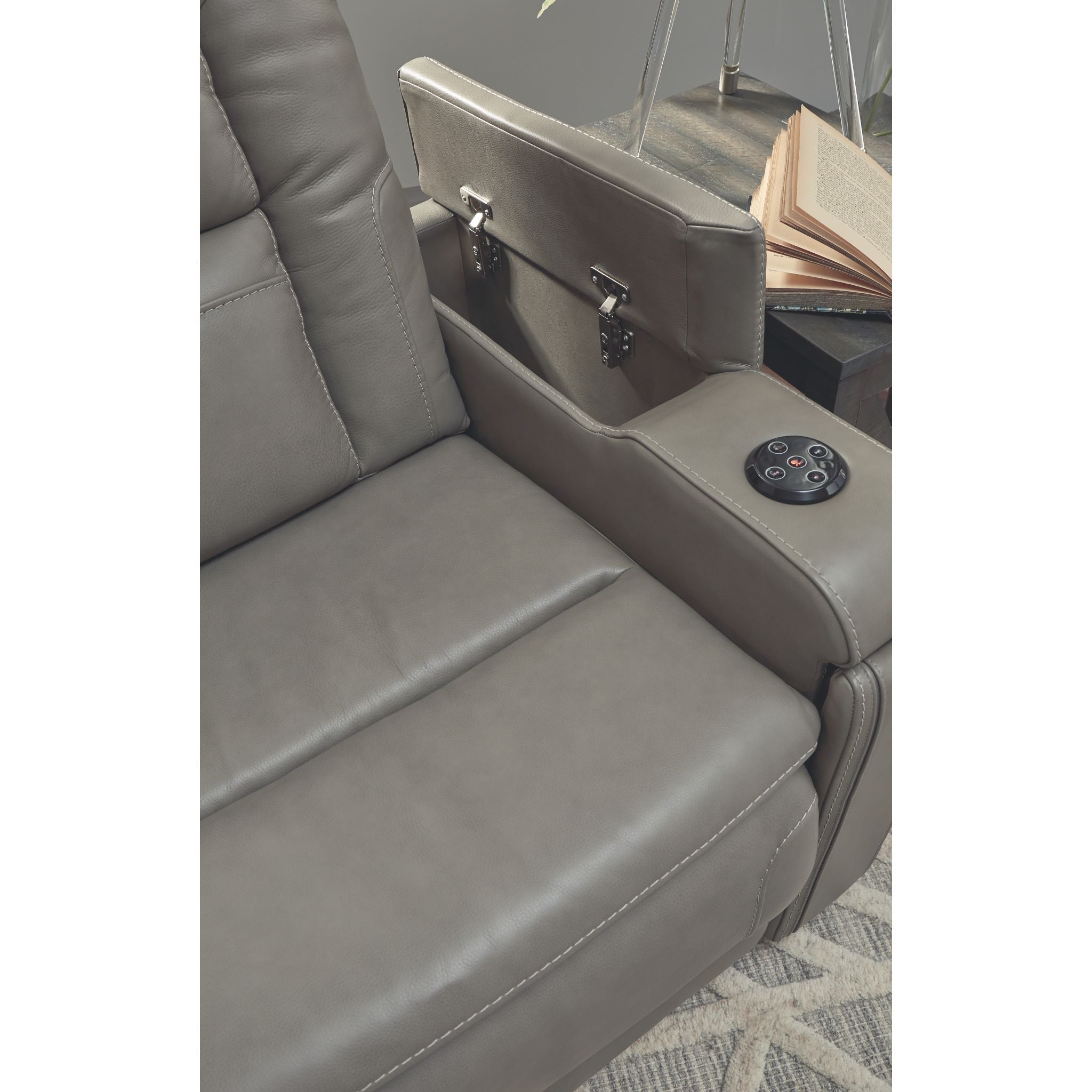 Boerna Power Recliner Chair - Gray Electric Lift Recliner with Massage & Heat for Living Room, Bedroom, and Home Theater Comfort