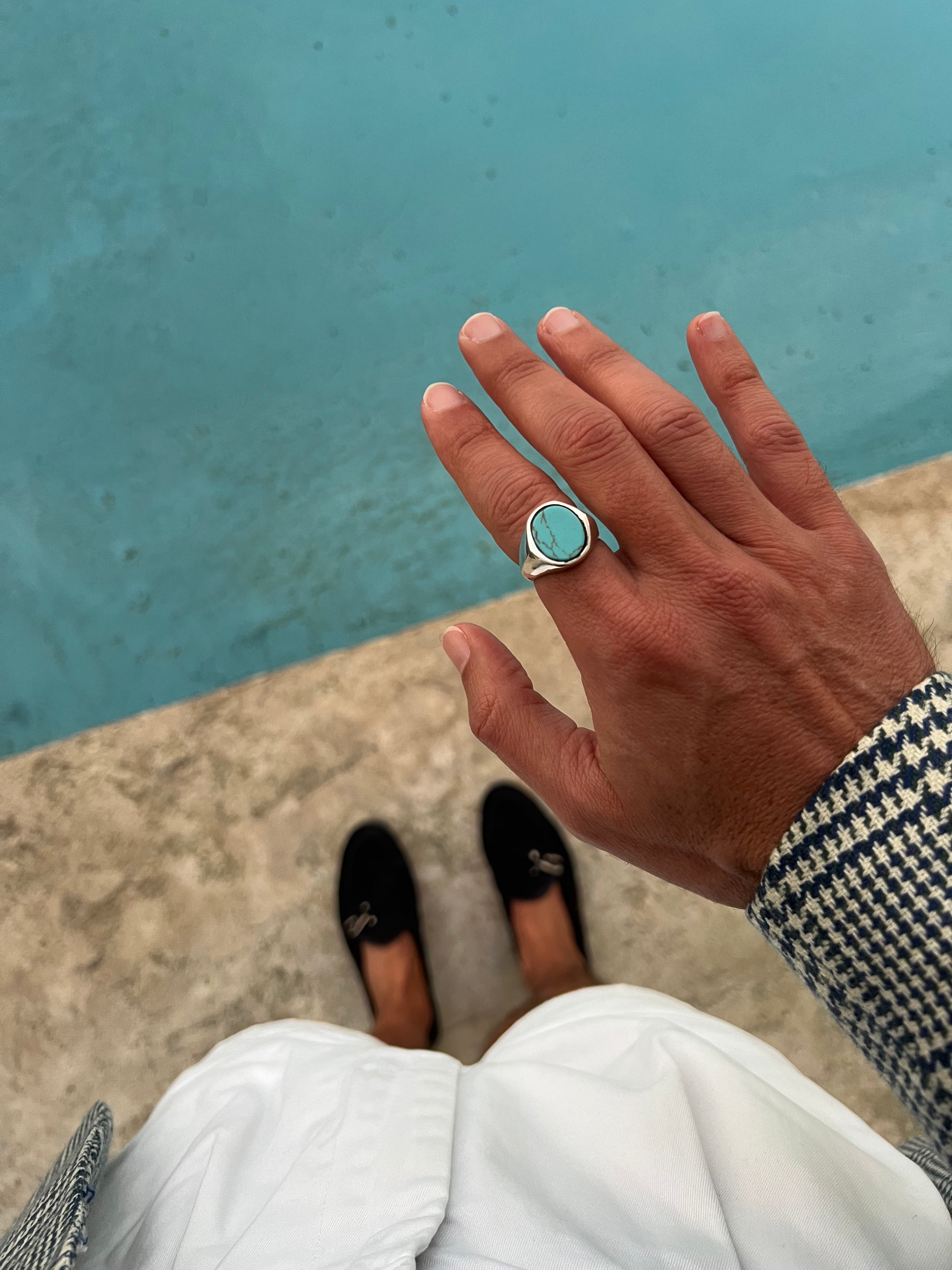 Turquoise Silver Ring for Women - Elegant Handmade Sterling Silver Jewelry with Natural Stone - Perfect for Gifts, Weddings & Everyday Wear