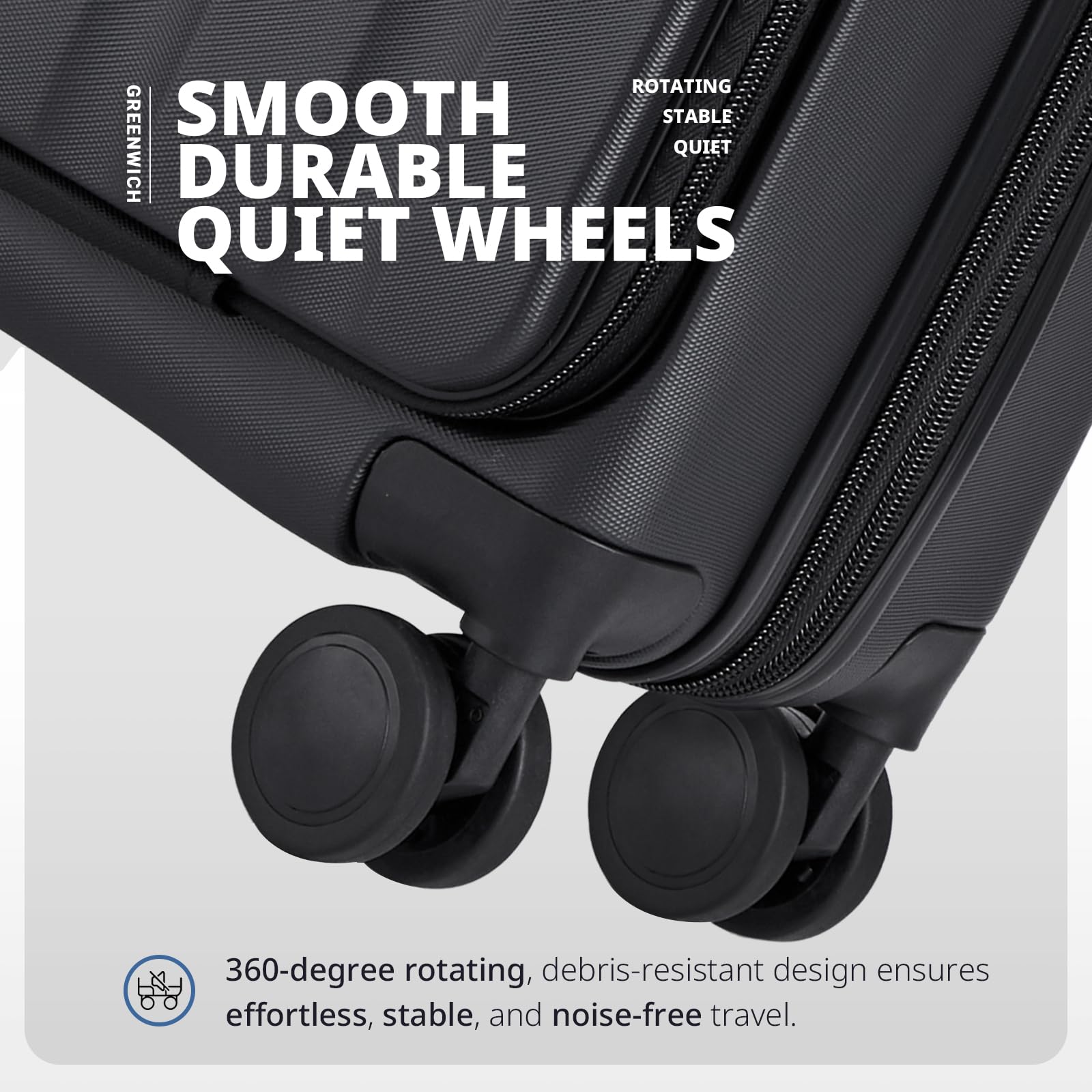 Vercase 20 Inch Expandable Hardshell Carry On Luggage with Spinner Wheels - Airline Approved R-PET Suitcase (22x14x9 Inches) for Easy TSA Check, Midnight Black - Perfect for Business Travel & Weekend Getaways with Dedicated Laptop Compartment