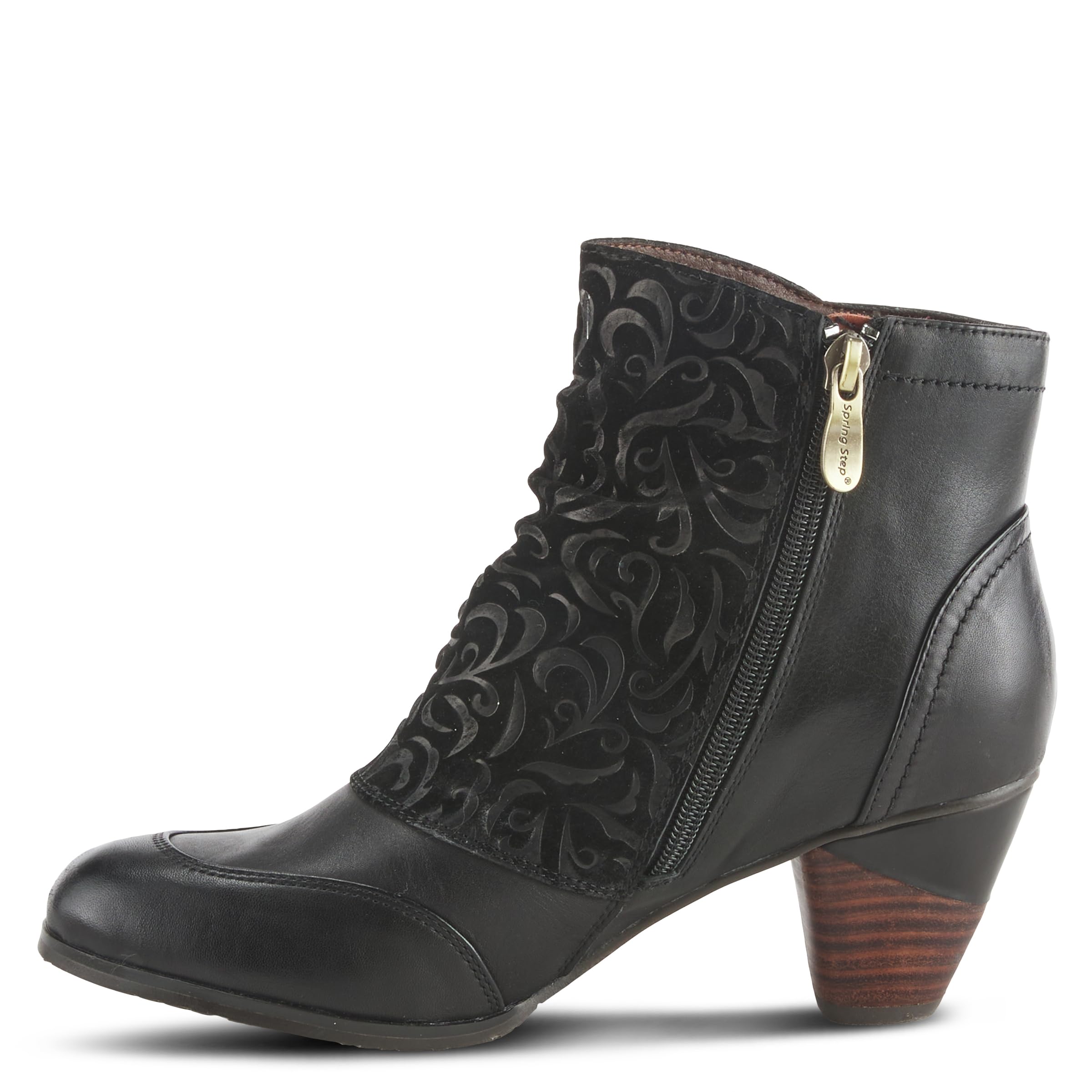 L’Artiste by Spring Step Women's Belgard Ankle Bootie - Comfortable Leather Booties for Women, Fashionable Low Heel Ankle Boots for Casual Wear, Office & Fall Outfits