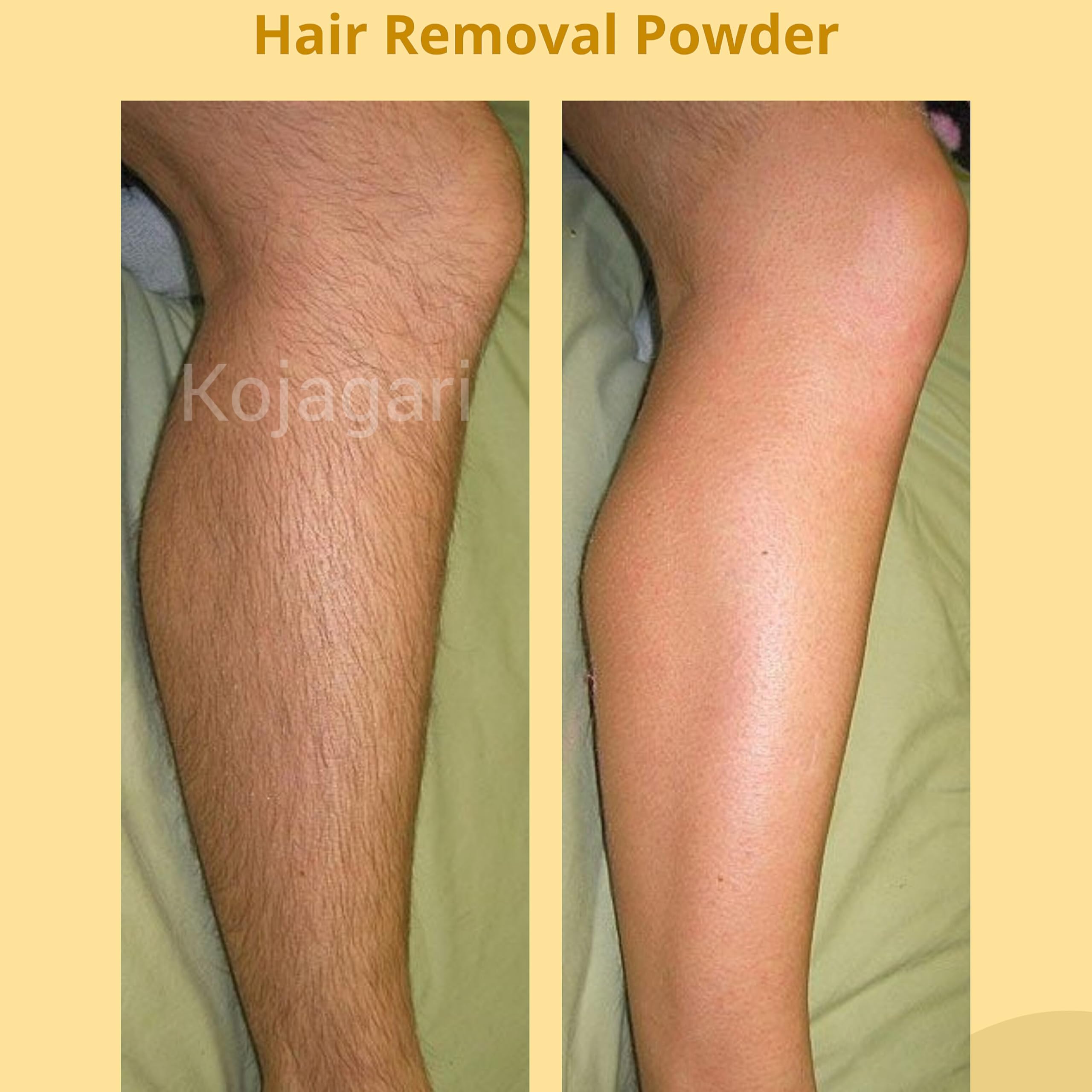 Kojagari Facial Wax Powder - Quick & Painless Hair Removal in 5 Minutes | Natural Herbal Formula for Upper Lips, Face, Hands, Legs & Full Body | At-Home Spa & Salon Smooth Skin Solution