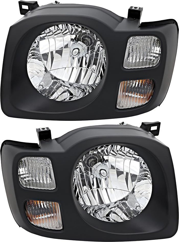 Nissan Xterra XE Headlights Lamps Set - Halogen Replacement for Driver & Passenger Side (2002-2004 Models) - Perfect for Night Driving & Off-Road Adventures