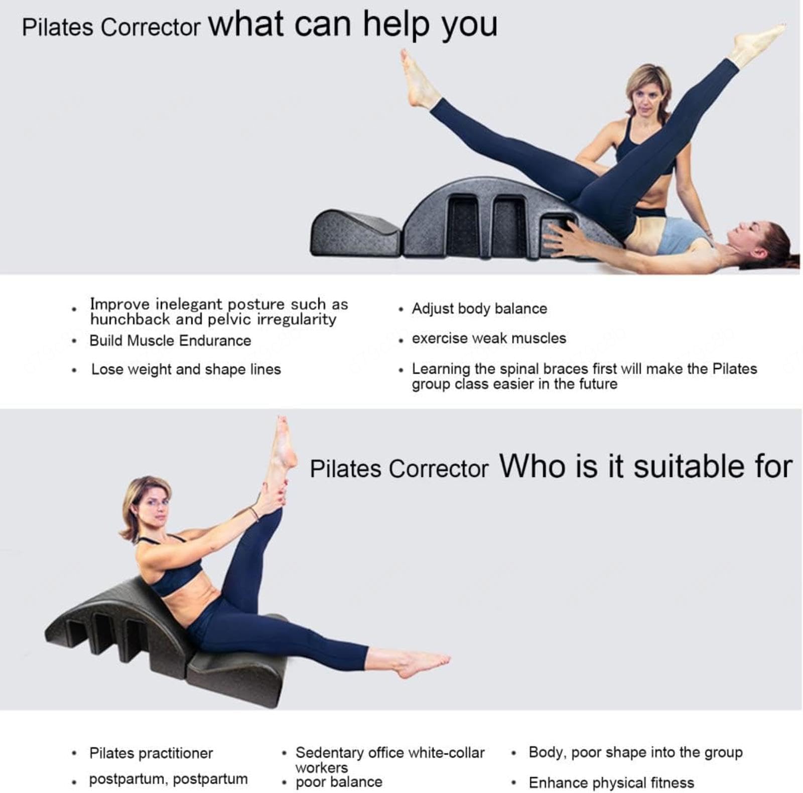 Balanced Pilates Arc Spine Corrector for Back Pain Relief - Yoga Wedge Massage Table for Spine Health, Core Strengthening & Stretching | Perfect for Home Pilates, Yoga Practice & Physical Therapy