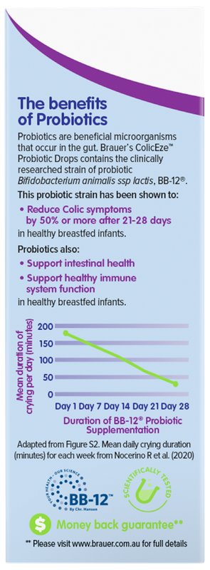 Brauer Coliceze Probiotic Drops for Infants - Supports Digestive Health & Immune System - Ideal for Colic Relief & Gut Comfort in Newborns & Babies - Perfect for Daily Use at Home or On-the-Go