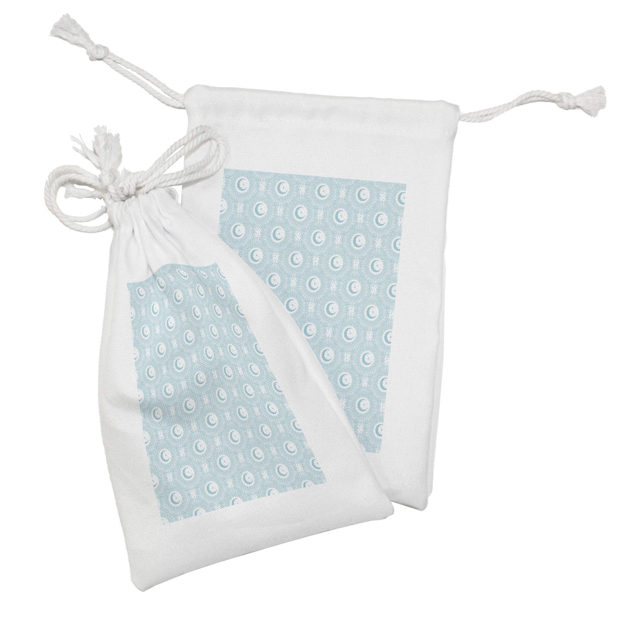 Ambesonne 2-Pack Bohemian Floral Crescent Moon Drawstring Pouch Set - 9