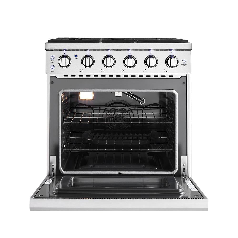 Empava 30 Inch Professional Style Freestanding Gas Range with 4 Burners - Stainless Steel 30GR10 for Home Kitchen & Restaurant Cooking