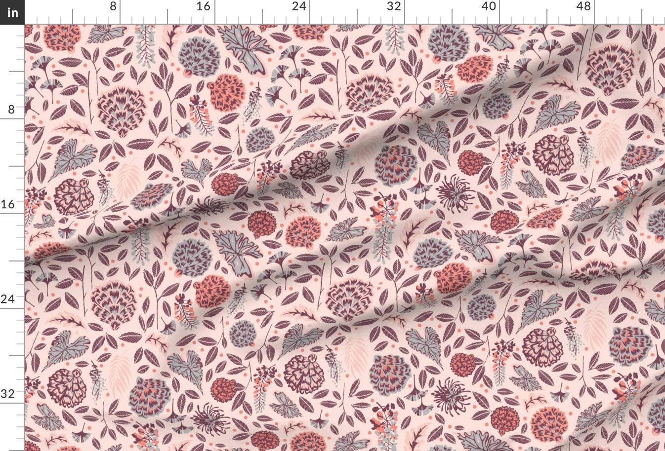 Day Blossom Flowers Floral Leaf Garden Pink Botanical Nature Printed Minky Fabric by The Yard - Soft Sewing Material for Baby Blankets, Quilt Backing & Plush Toys - Perfect for DIY Crafts, Nursery Decor & Gift Making
