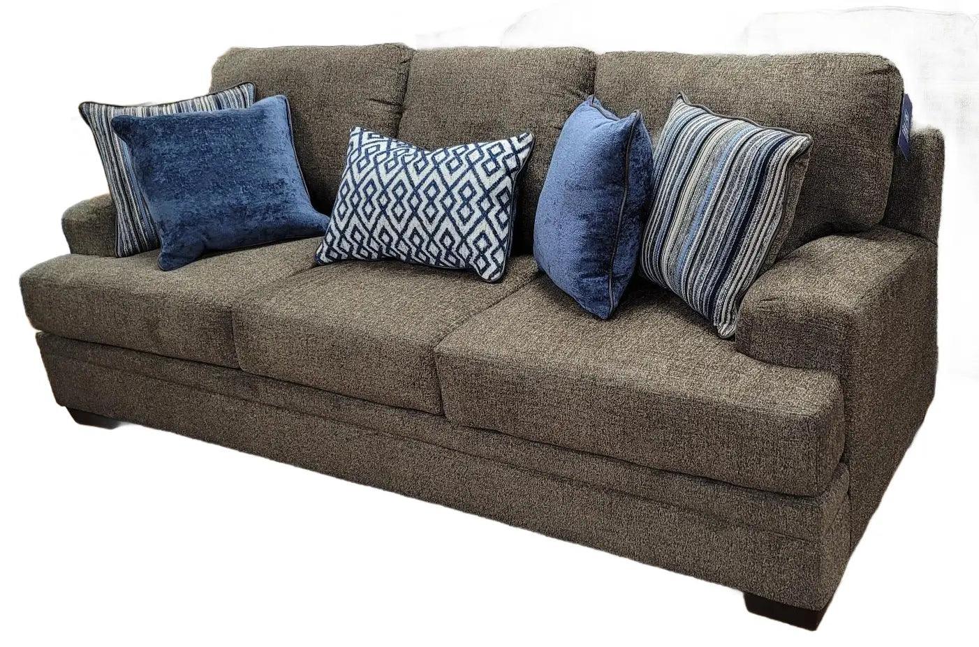 Modern Dewey Brindle Sofa 8875S - Comfortable Brown Leather Living Room Couch for Home, Office & Lounge