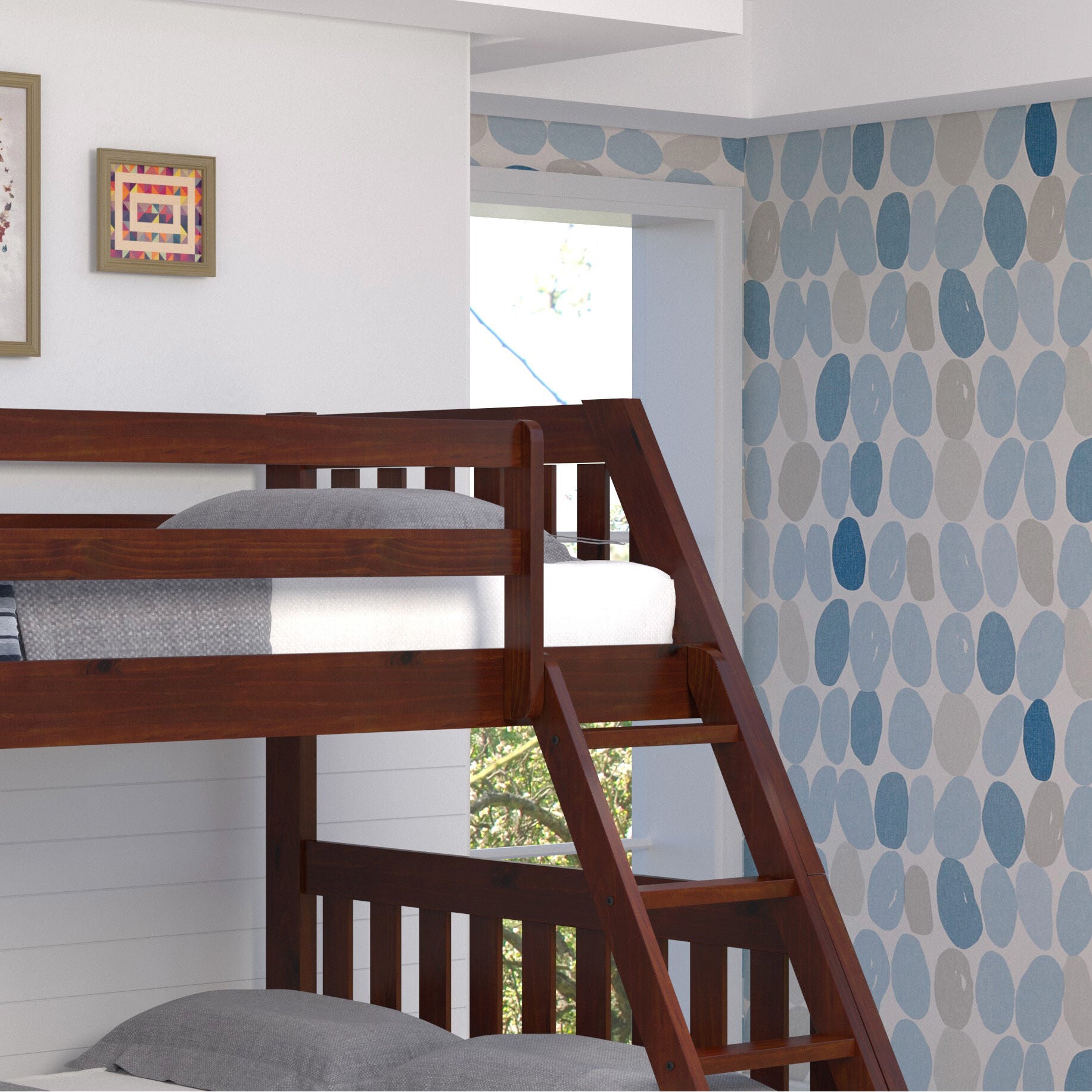 Jordan Bunk Bed with Ladder - Twin Over Twin Metal Bunk Beds for Kids & Teens - Space Saving Bedroom Furniture for Small Rooms, Dorms & Sleepovers