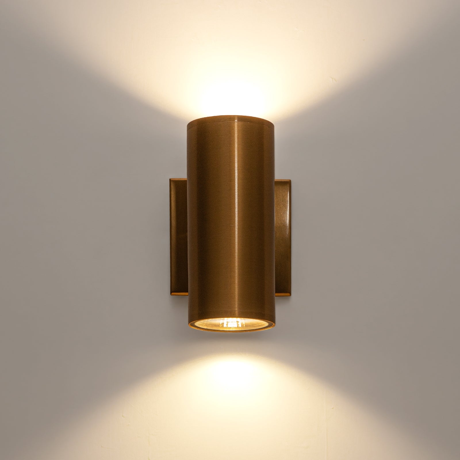 Modern LED Outdoor Wall Sconce with 2 Lights - Cylinder Design for Porch, Patio & Garden Lighting - Energy Efficient Waterproof Exterior Light Fixture