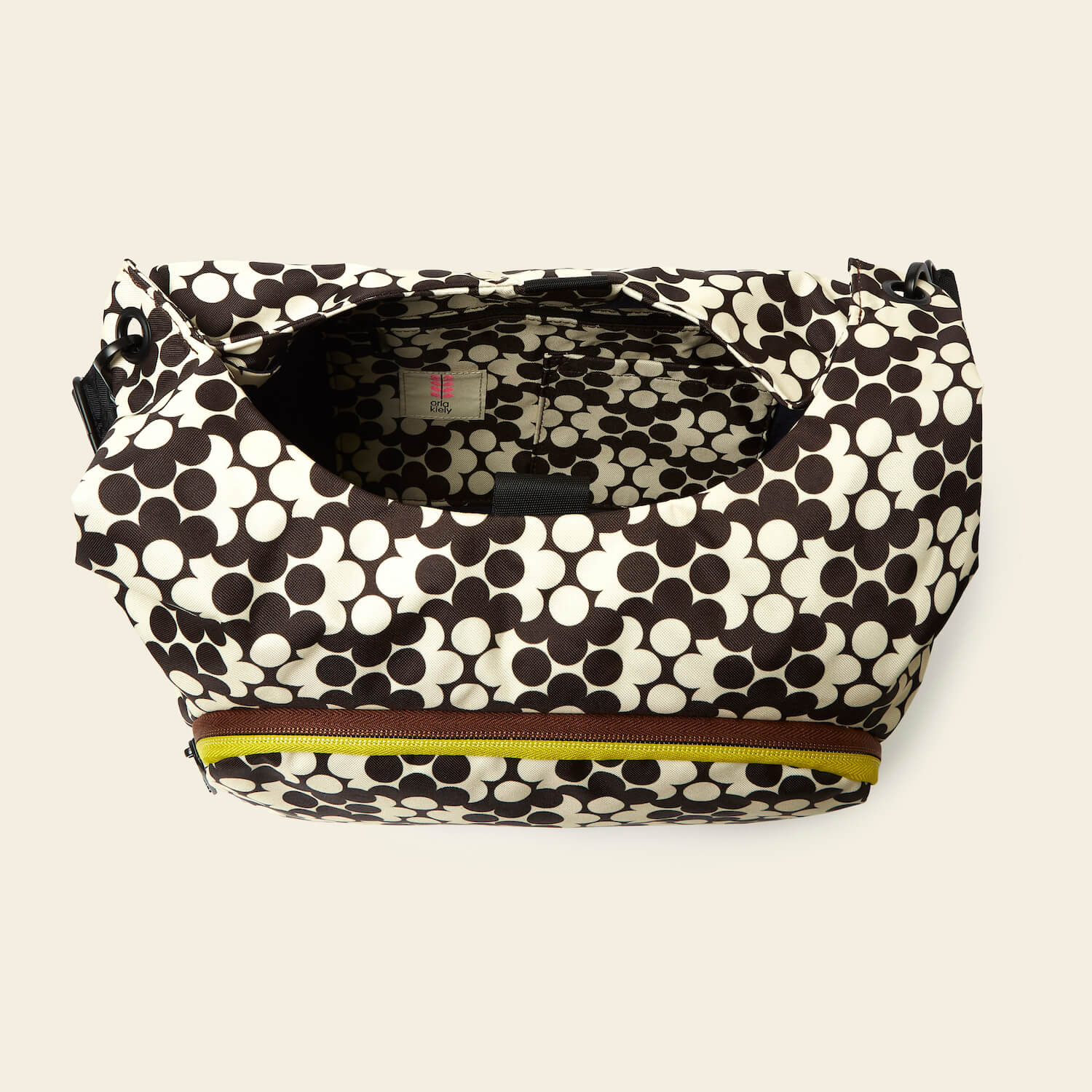 Stylish Midi Crossbody Bag with Puzzle Flower Porcini Design - Perfect for Women's Daily Use, Travel & Shopping Accessories