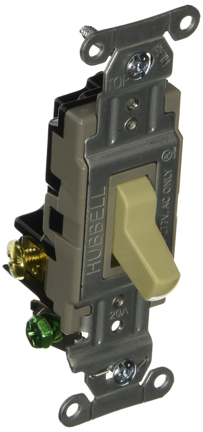 Hubbell CSB320I 3-Way Commercial Specification Switch, 20 Amp 120/277V, Back & Side Wiring, Ivory (10-Pack) - Ideal for Office Buildings, Hotels, and Commercial Lighting Control