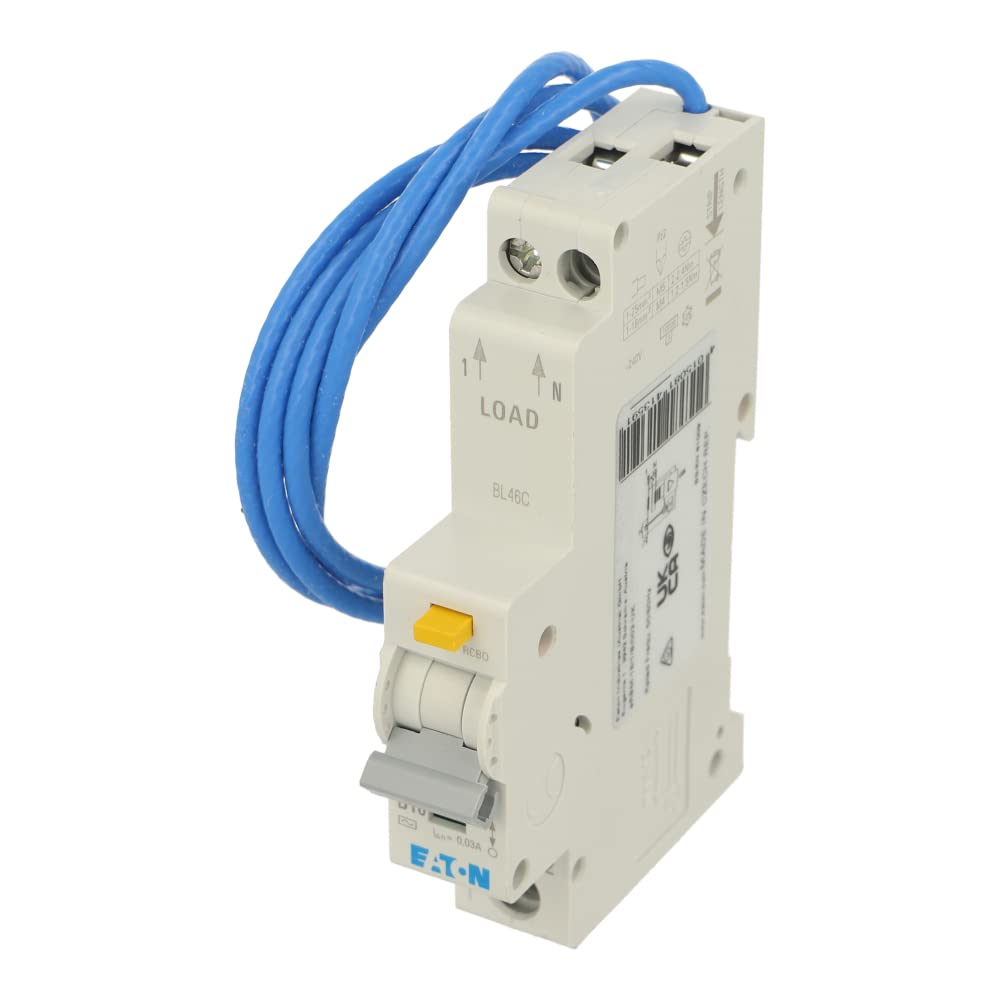 MOELLER Residual Current Circuit Breaker with Overcurrent Protection 16A 30mA Type B - ERBM-16/1/B/003-A-UK | Y7-144859 | for Home Electrical Safety & Industrial Power Distribution