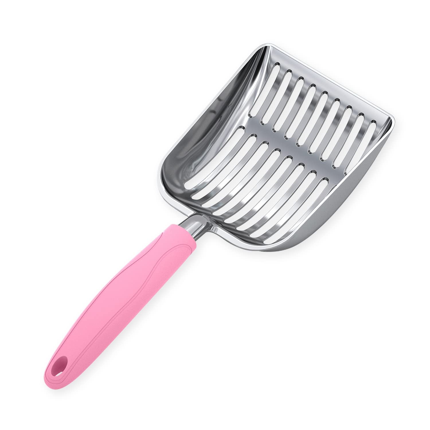 Premium WePet Aluminum Alloy Cat Litter Scoop - Durable Metal Poop Scooper with Long Handle & Deep Shovel Design - Heavy Duty Sifting for Litter Boxes - Perfect for Kittens & Adult Cats - Ideal for Home, Apartment, and Pet Care Use