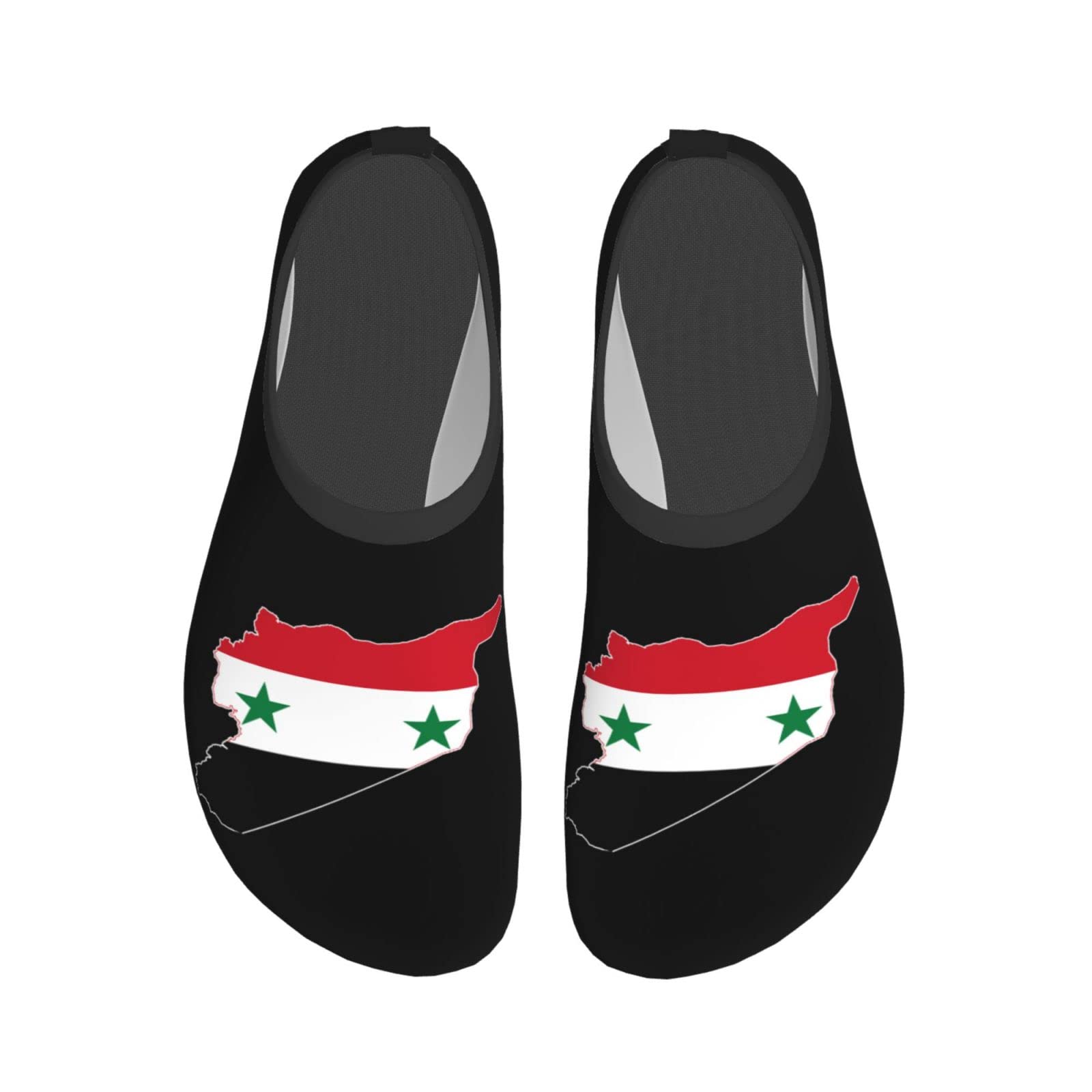 AMMEDA Syria-Flag Water Shoes for Men & Women - Quick-Dry Aqua Socks for Beach, Swimming, Surfing & Outdoor Activities - Lightweight & Comfortable Water Footwear