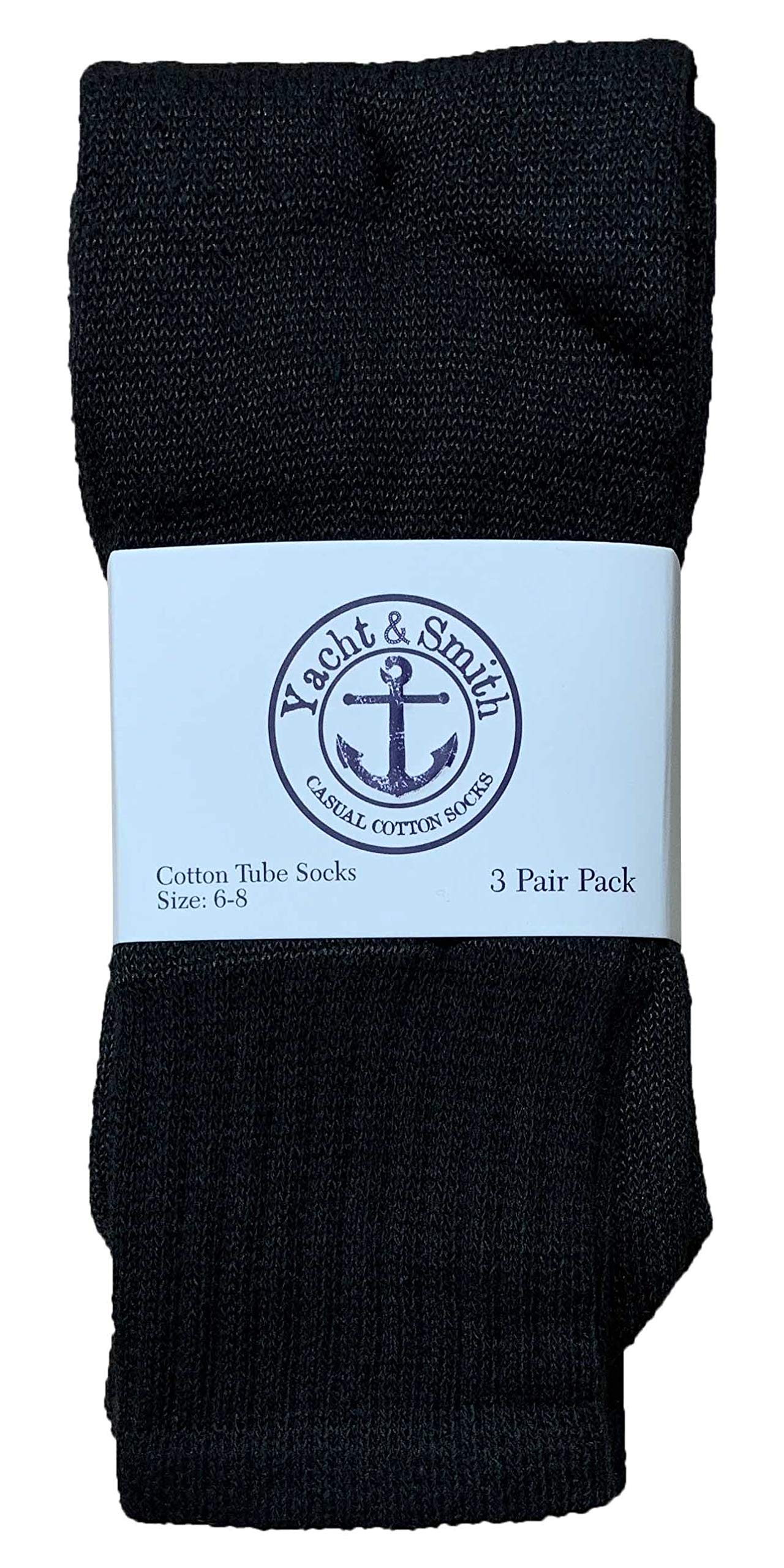 Yacht & Smith 17 Inch Wholesale Kids Tube Socks - Soft Cotton Children's Ankle Socks for Boys & Girls (Size 6-8) - Perfect for School, Sports & Everyday Wear