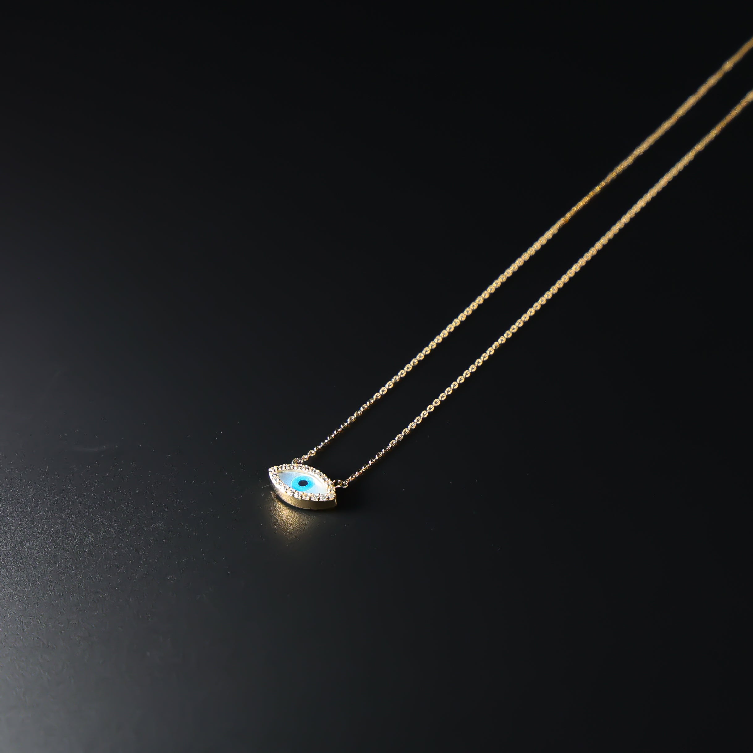 Gold Evil Eye Necklace NK0228 - Protection Jewelry for Women, Dainty Pendant with Evil Eye Charm, Perfect Gift for Birthday & Everyday Wear