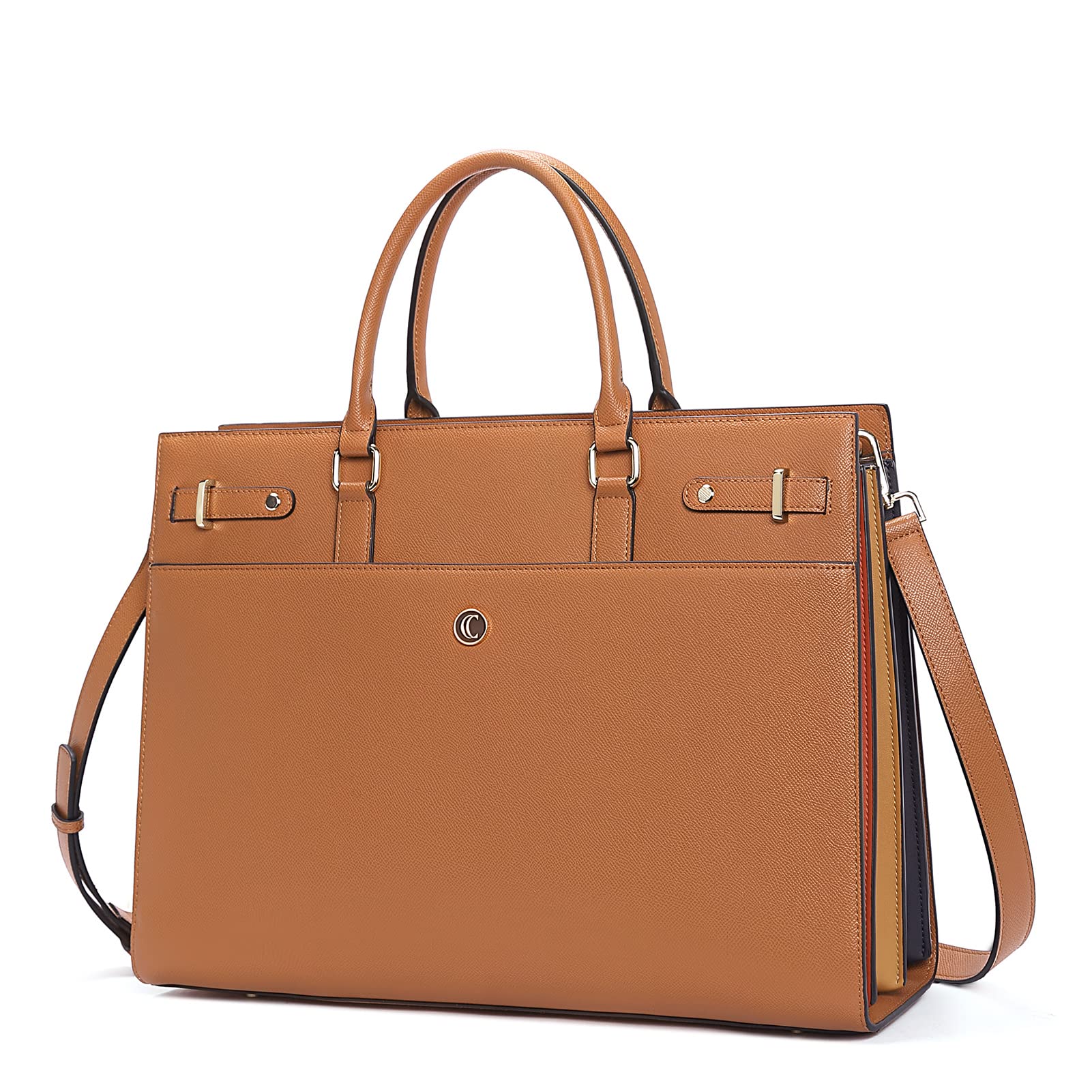 Stylish Leather Laptop Briefcase for Women - 15.6 Inch Professional Business Tote Bag for Work, Office & Travel | Perfect for Businesswomen, Commuters & Working Professionals