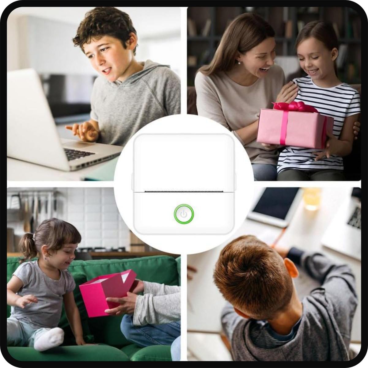 APAAZO Doodle Dash Mini Printer - Portable Bluetooth Inkless Sticker Printer for Notes & Doodles - Pink | Perfect for School, Office & Creative Projects