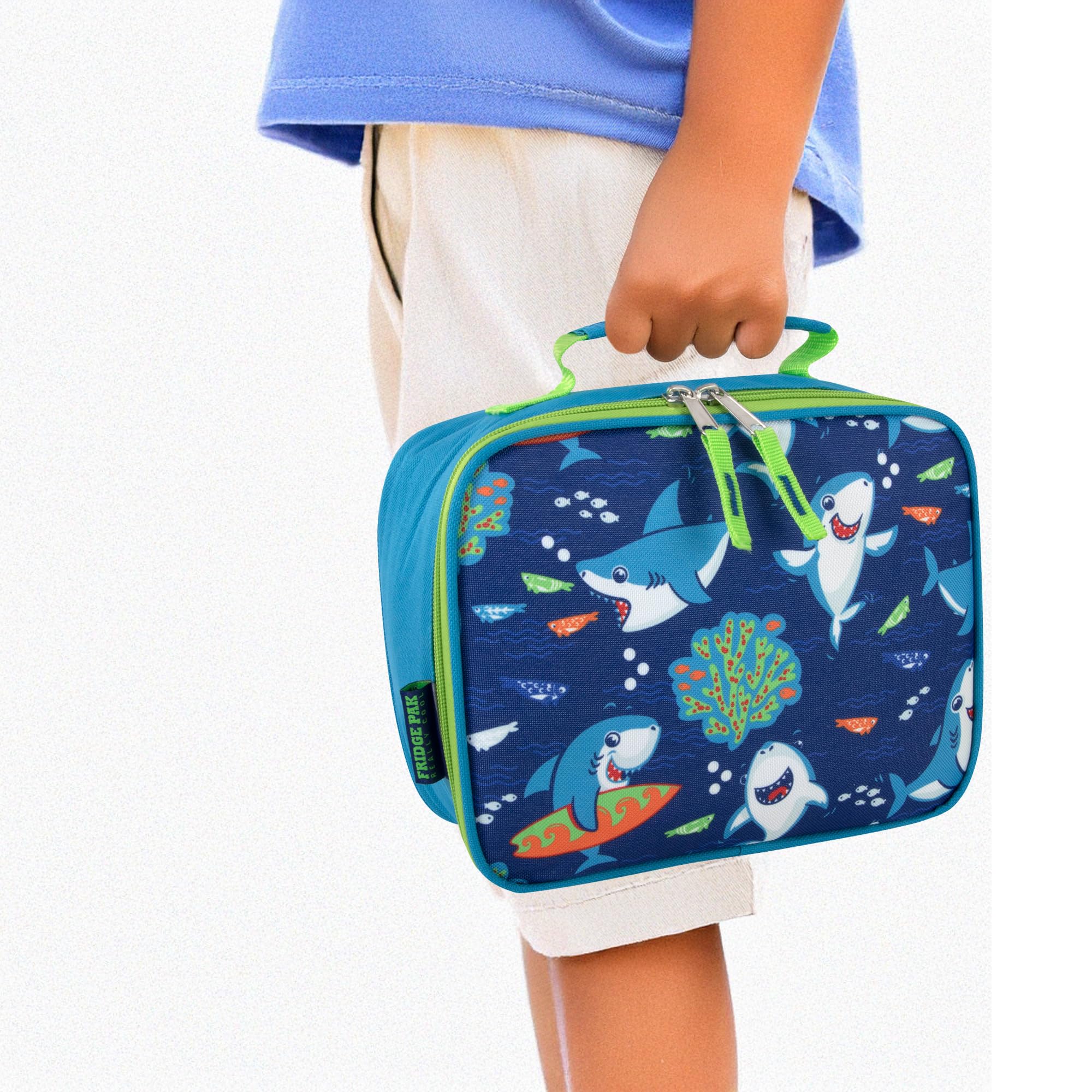 Trail Maker Insulated Kids Lunch Box for Boys & Girls - Leak Proof School Lunch Bag for Camp, Sports & Outdoor Activities | Fun Snarky Sharkies Design | Perfect for School, Picnics & Travel
