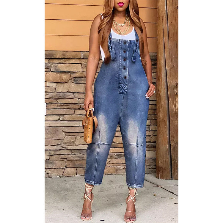 Women's Casual Fashion Siamese Suspender Jeans - High Waisted Denim Pants for Women | Perfect for Streetwear, Dating & Everyday Outfits