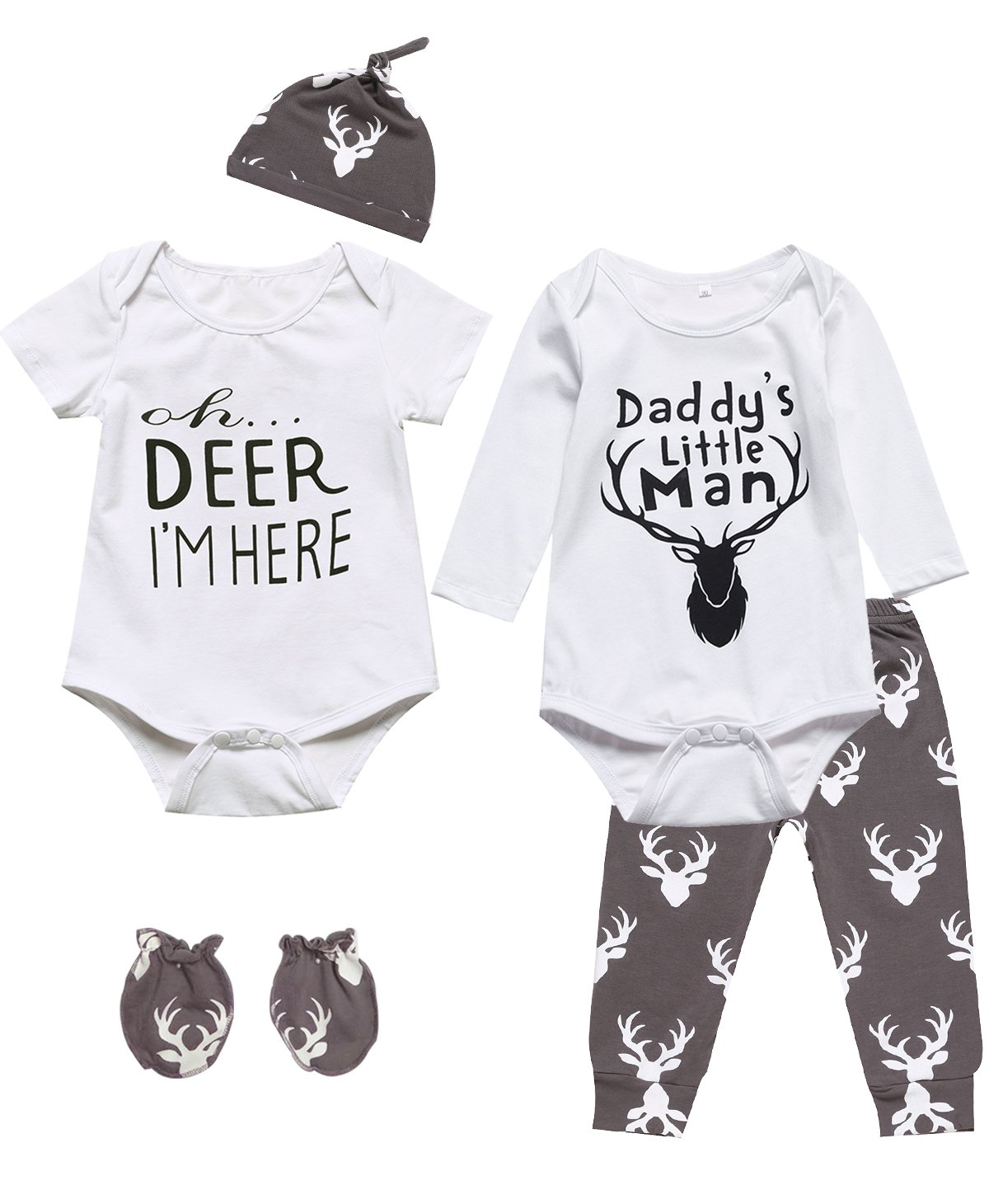 Baby Boy Deer Outfit - Cute Hunting-Themed Clothes Set for Newborns & Infants | Mommy's Little Man & Daddy's Hunting Buddy Outfit | Perfect for Family Photos, Outdoor Adventures & Holiday Gifts