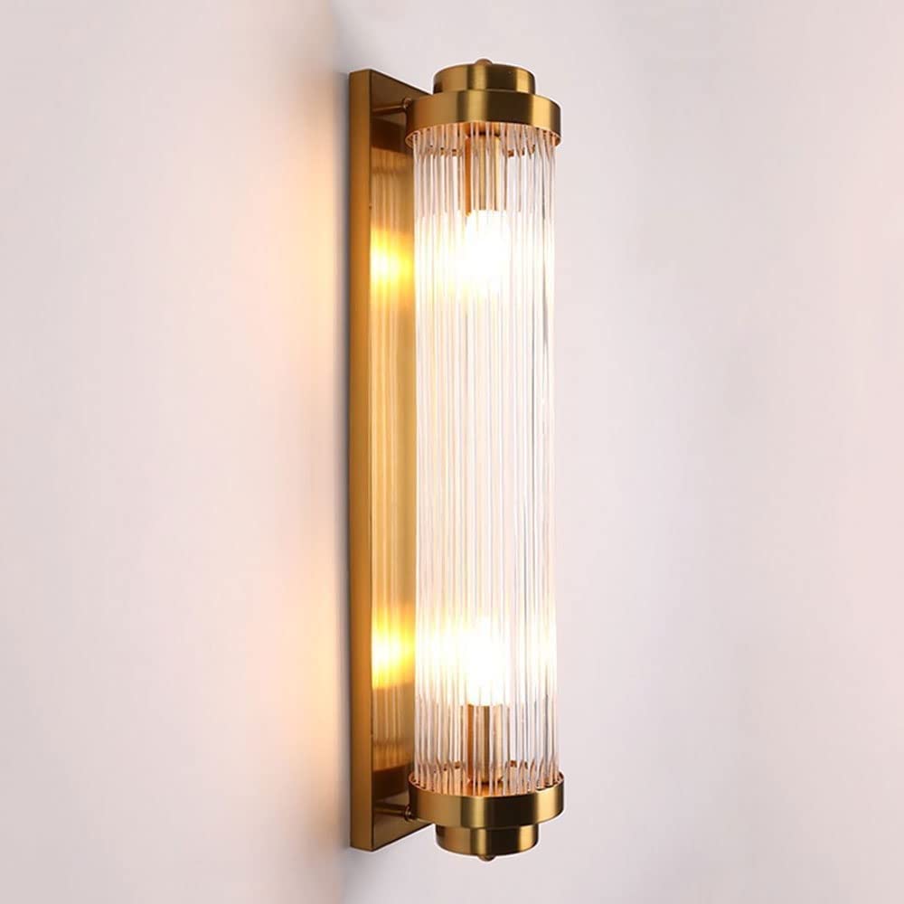Bihuolamp Adjustable Crystal Wall Sconce - Gold Metal Wall Light Fixture for Bedroom, Living Room & Staircase - Modern Luxury Indoor Lighting - 60cm Height - Perfect for Ambient, Accent & Decorative Lighting