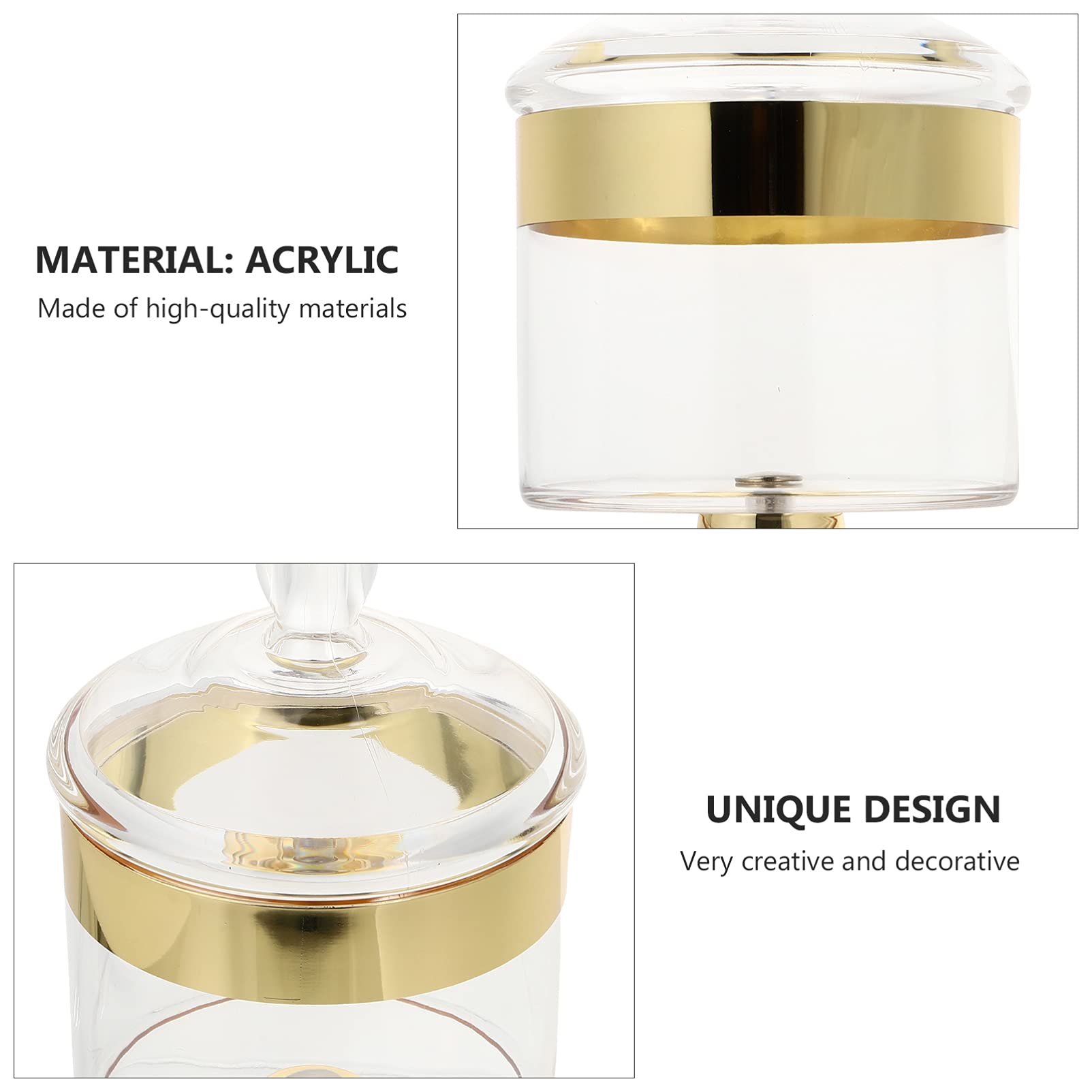 YARNOW Airtight Apothecary Jar - Elegant Gold Decorative Storage Container for Candy, Cookies, Cake & Snacks | Perfect for Weddings, Candy Buffets & Kitchen Organization