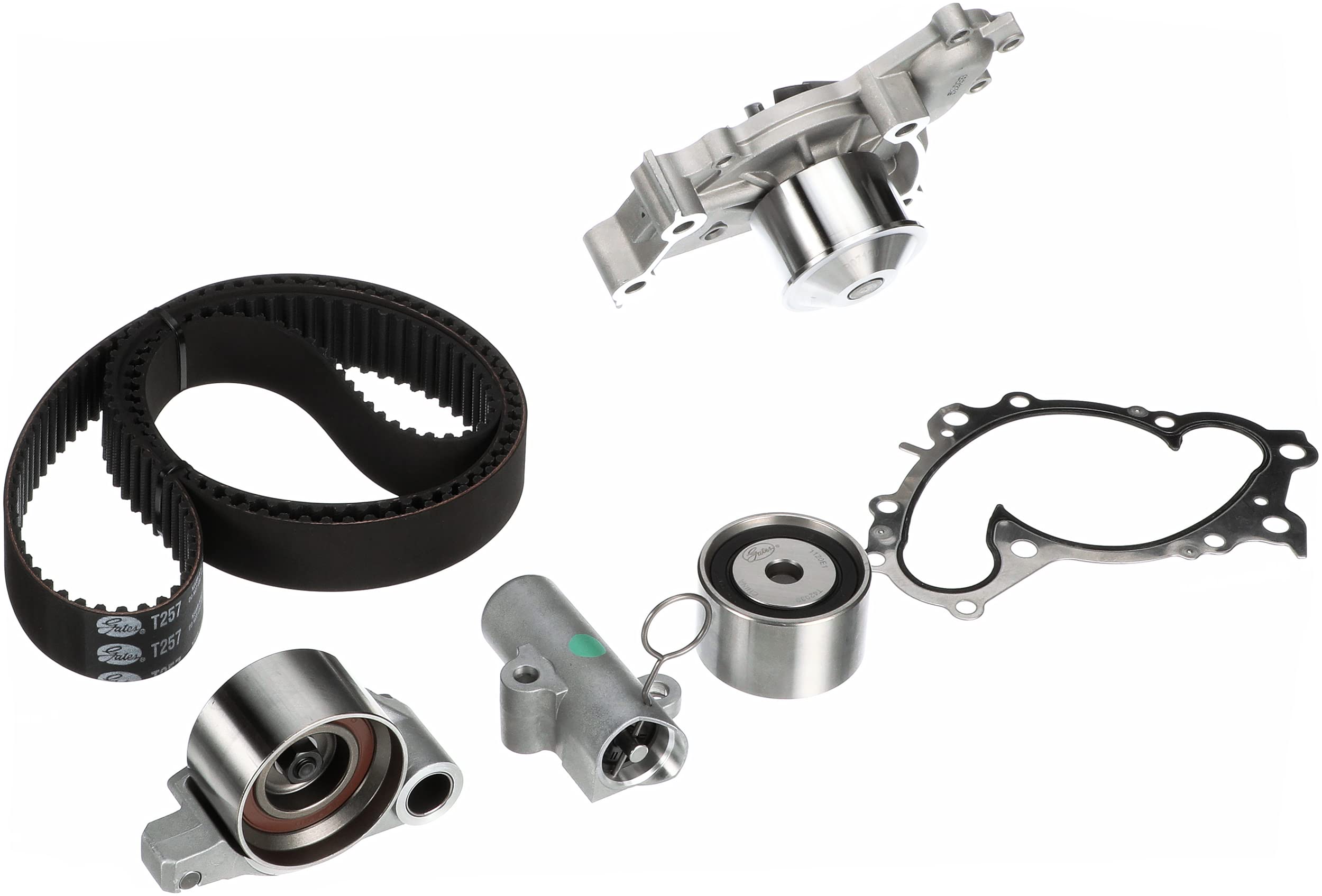 Gates TCKWP257B PowerGrip Premium Timing Belt Kit with Water Pump - Complete Engine Timing Component Replacement for Smooth Performance | Ideal for Automotive Repair & Maintenance
