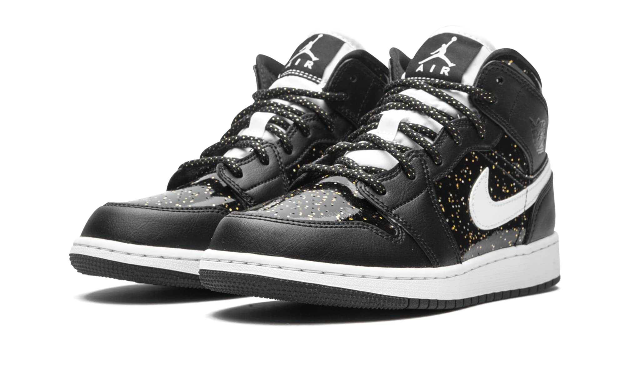 Nike Jordan 1 Mid Grade School SE Black Sparkle Basketball Shoes for Kids - Stylish Sneakers for School, Sports & Casual Wear